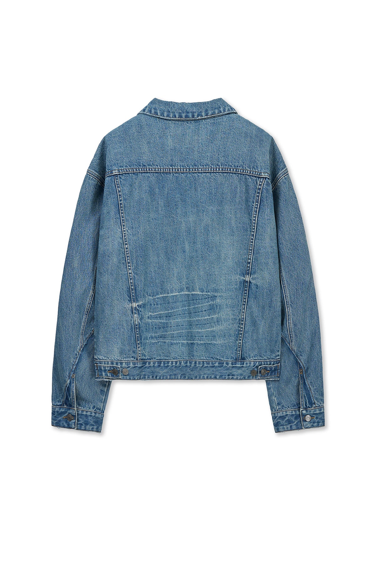 Matin Kim - Vintage Washed Denim Trucker (Blue) product image 2 | TRAB K-Fashion Australia