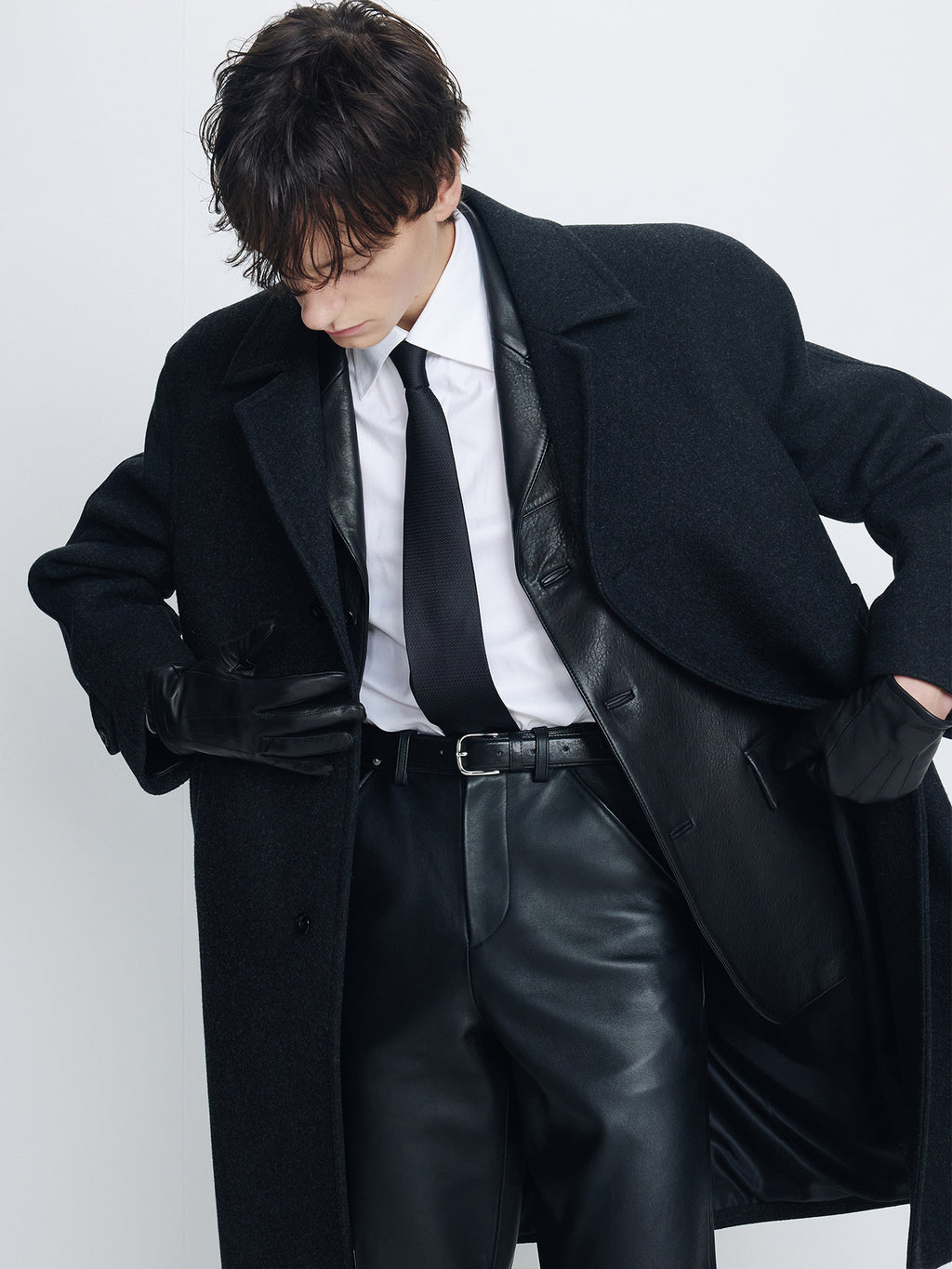 Tonywack - Felted Wool Tailored Coat (Charcoal) product image 4 | TRAB K-Fashion Australia