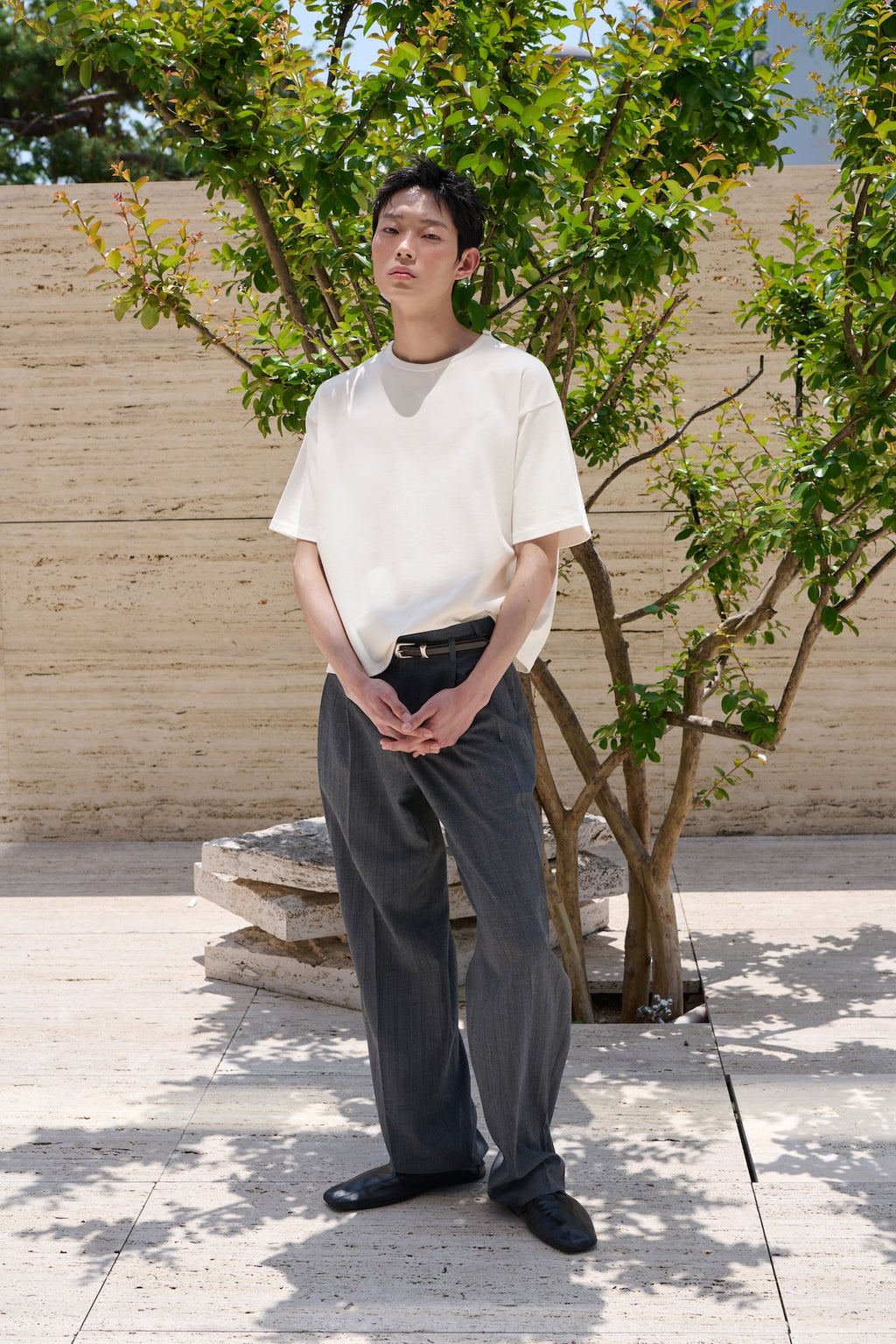 STU - Overlap Crop T-shirt (Ivory) product image 2 | TRAB K-Fashion Australia