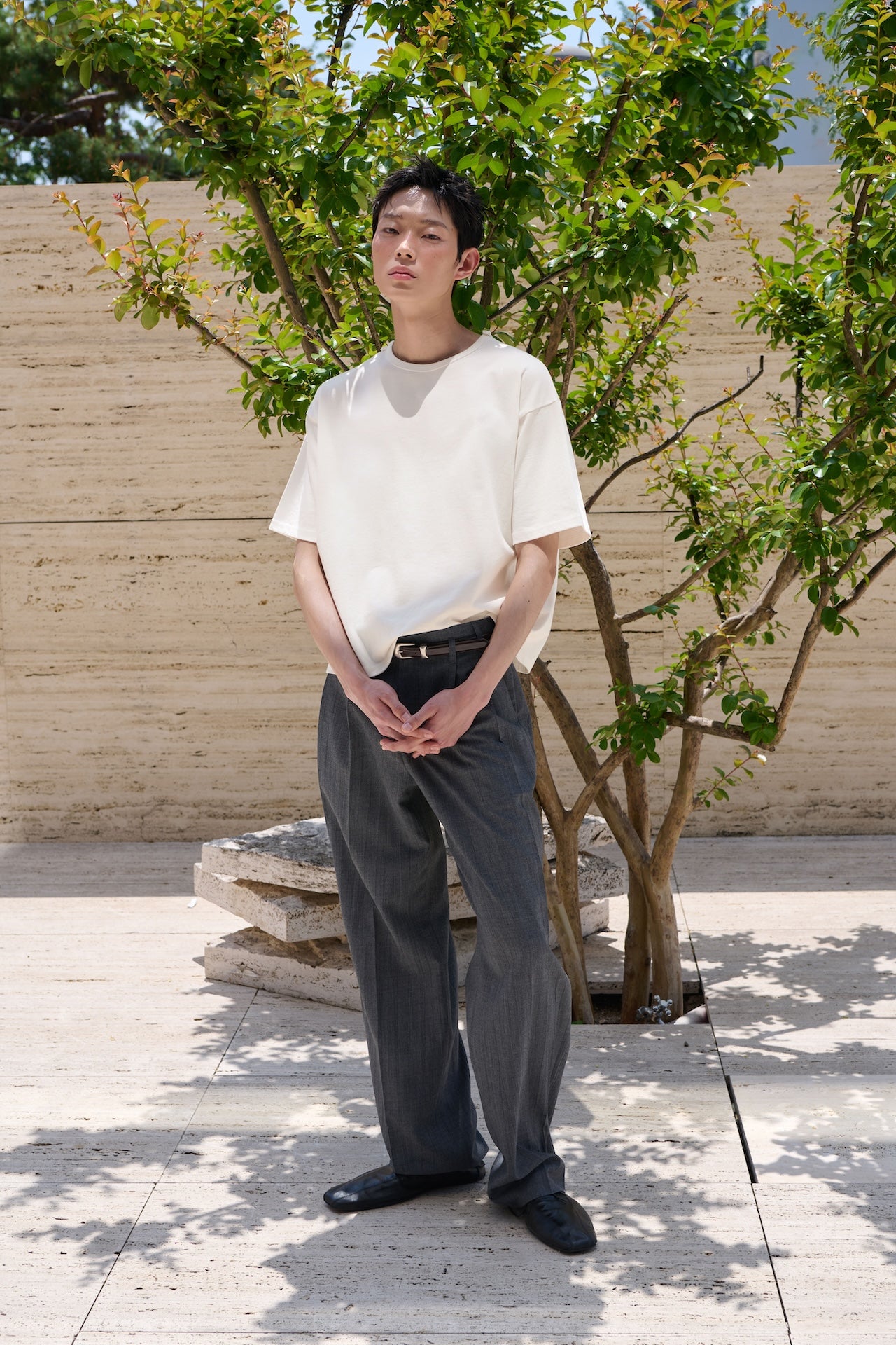 STU - Overlap Crop T-shirt (Ivory) product image 2 | TRAB K-Fashion Australia