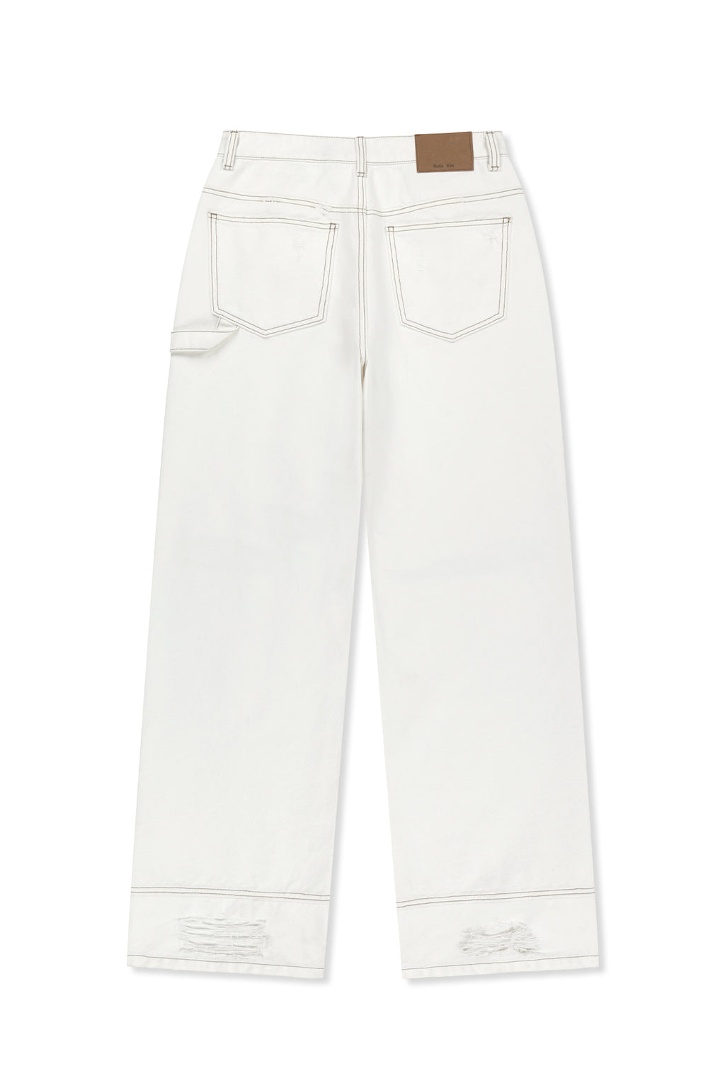 Matin Kim - Destroyed Color Dyeing Denim Pants (White) product image 2 | TRAB K-Fashion Australia