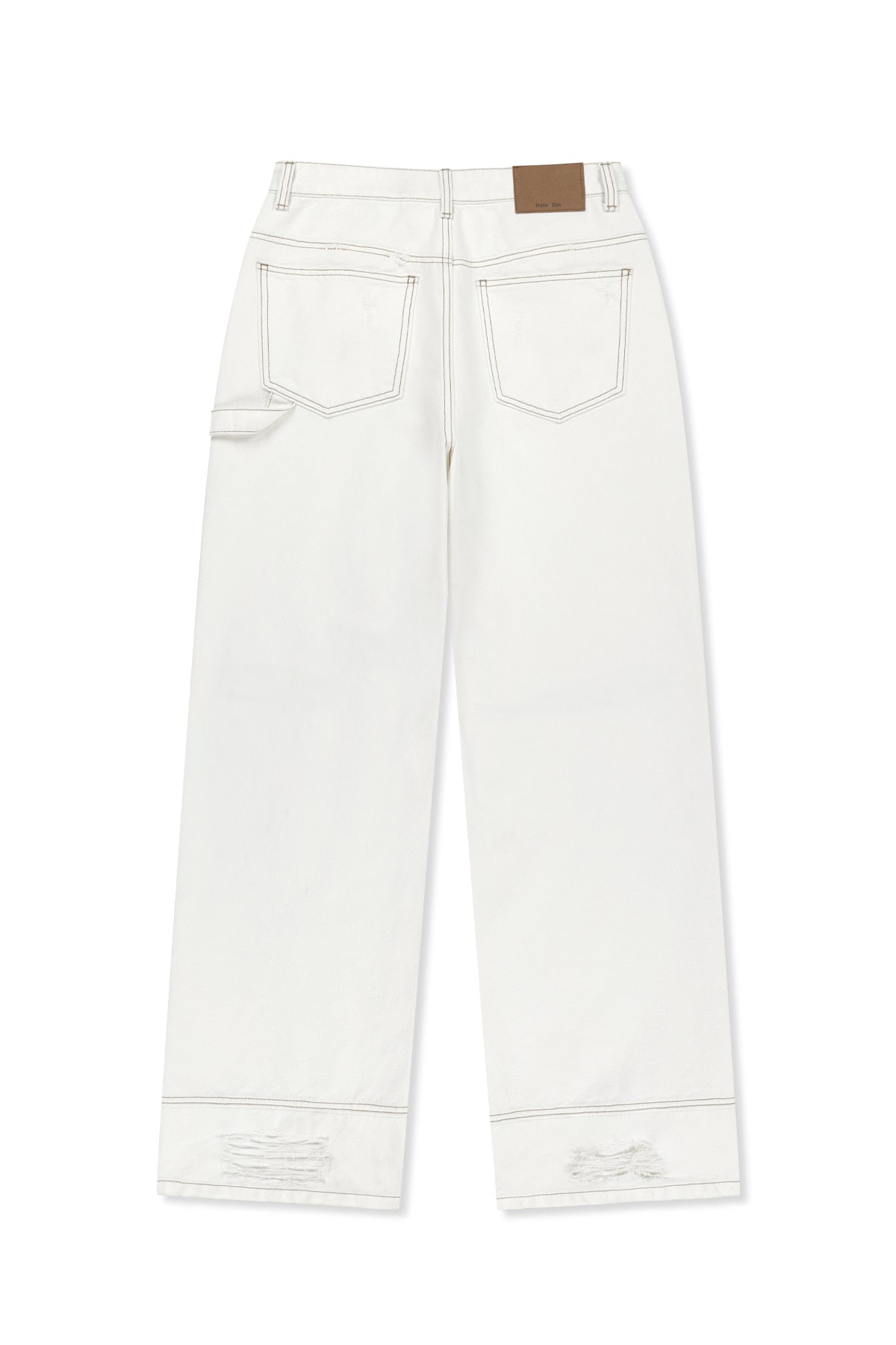 Matin Kim - Destroyed Color Dyeing Denim Pants (White) product image 2 | TRAB K-Fashion Australia