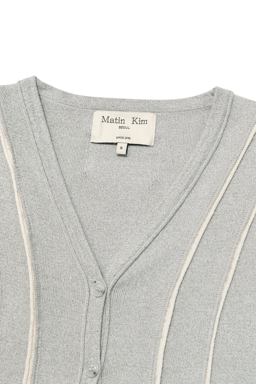 Matin Kim - Cut Line Slim Cardigan (Grey) product image 3 | TRAB K-Fashion Australia