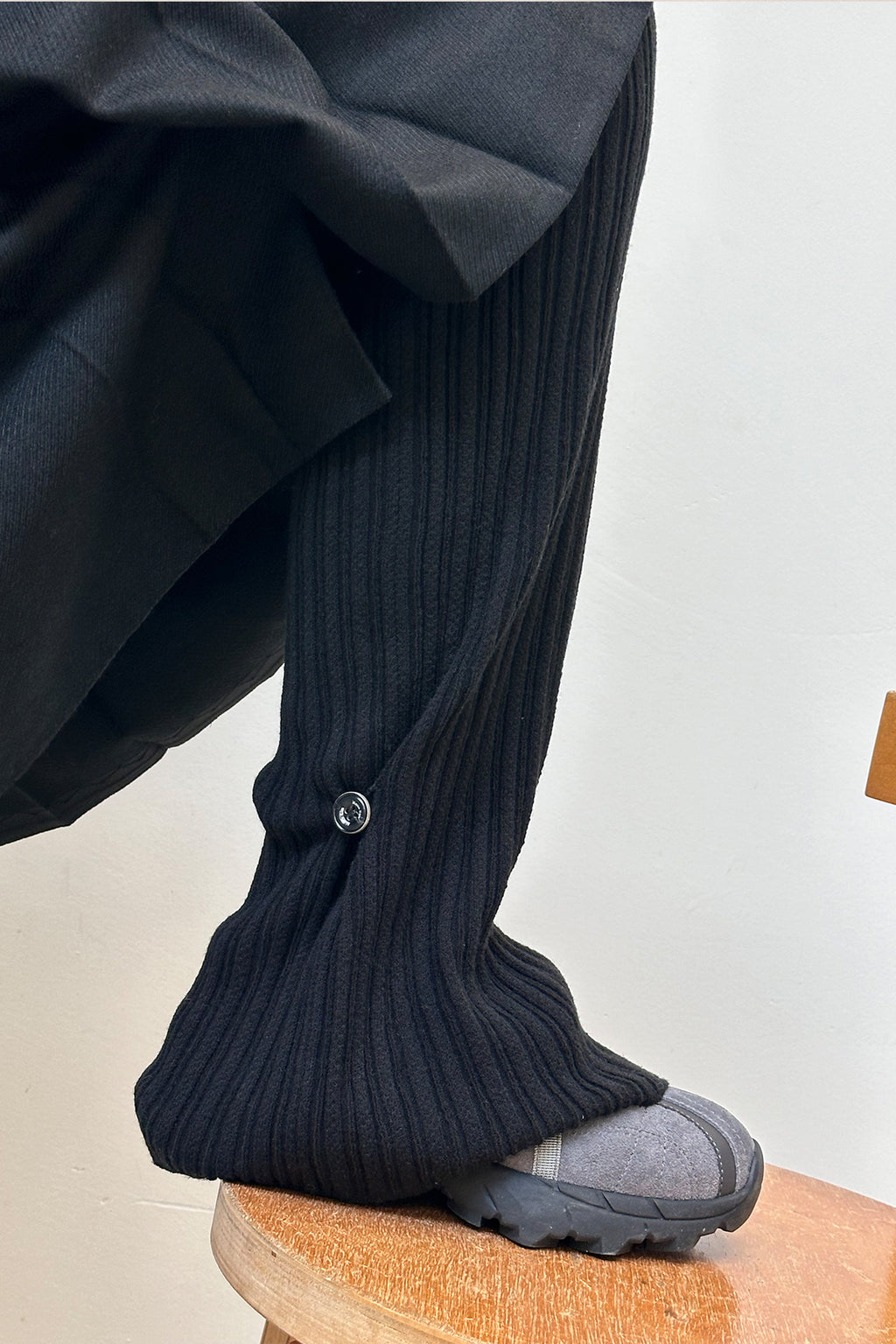 Matin Kim - Layered Knit Boots Cut Pants (Black) product image 8 | TRAB K-Fashion Australia