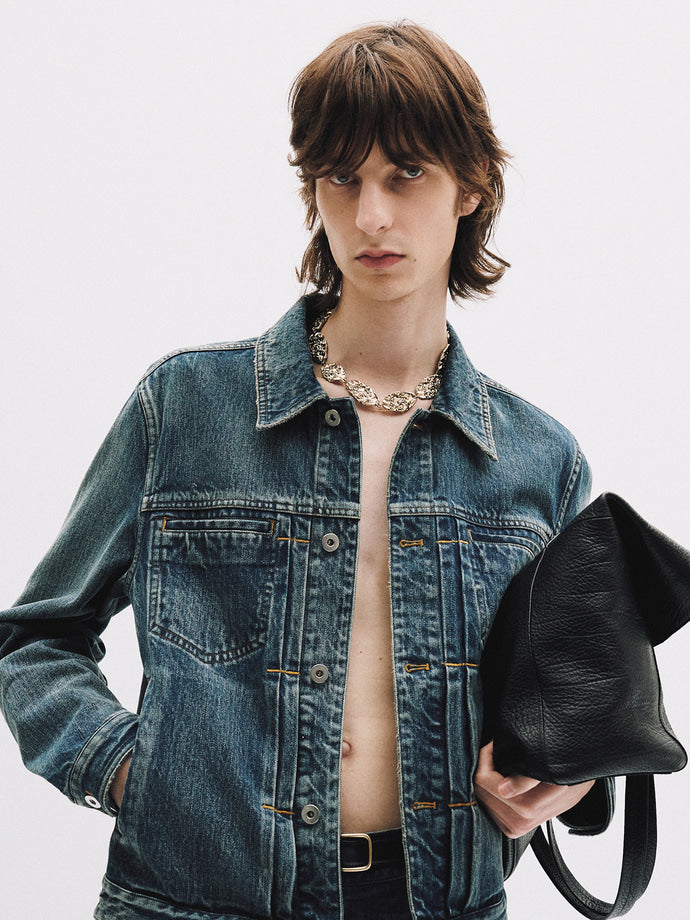 Tonywack - Denim Blouson Jacket (Mid Blue) product image 8 | TRAB K-Fashion Australia