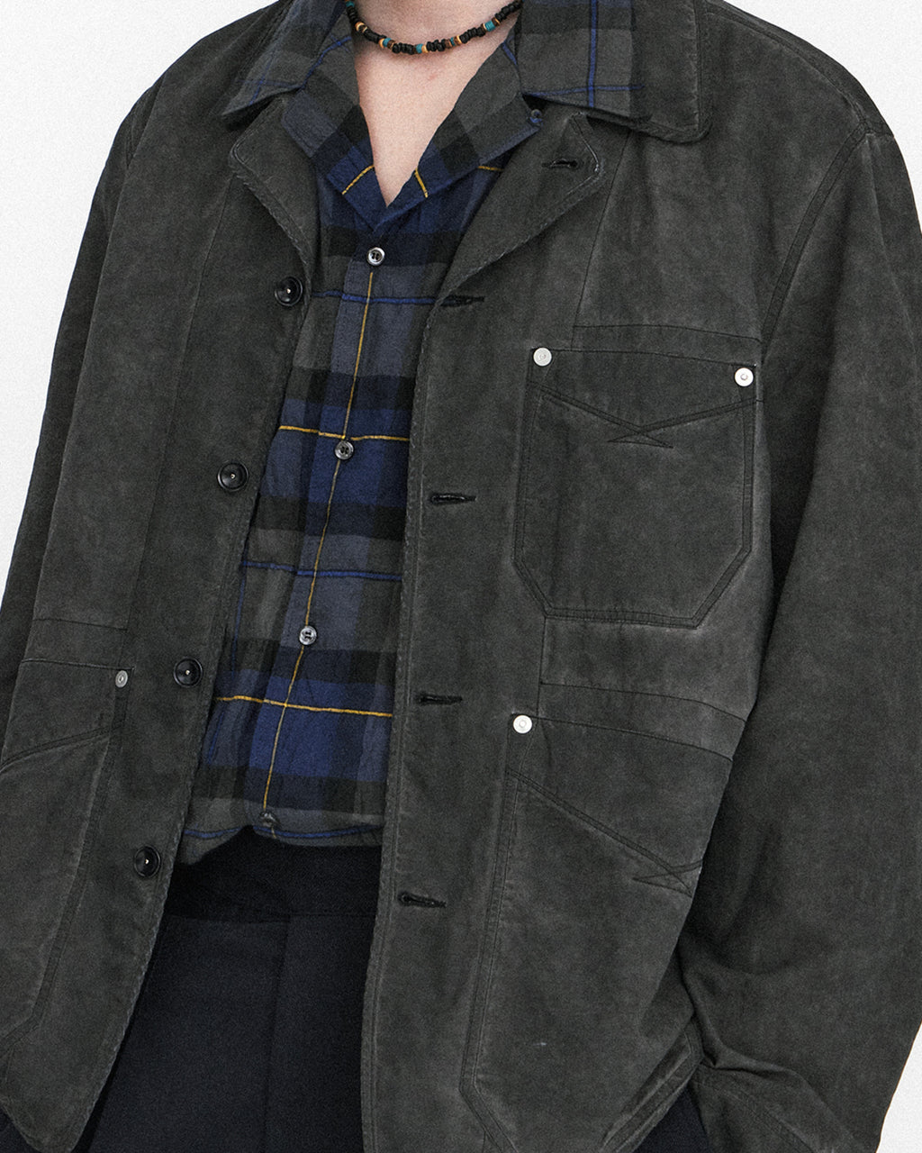 Eastlogue - Wanderer Chore Jacket (Black Dyeing Linen) product image 7 | TRAB K-Fashion Australia