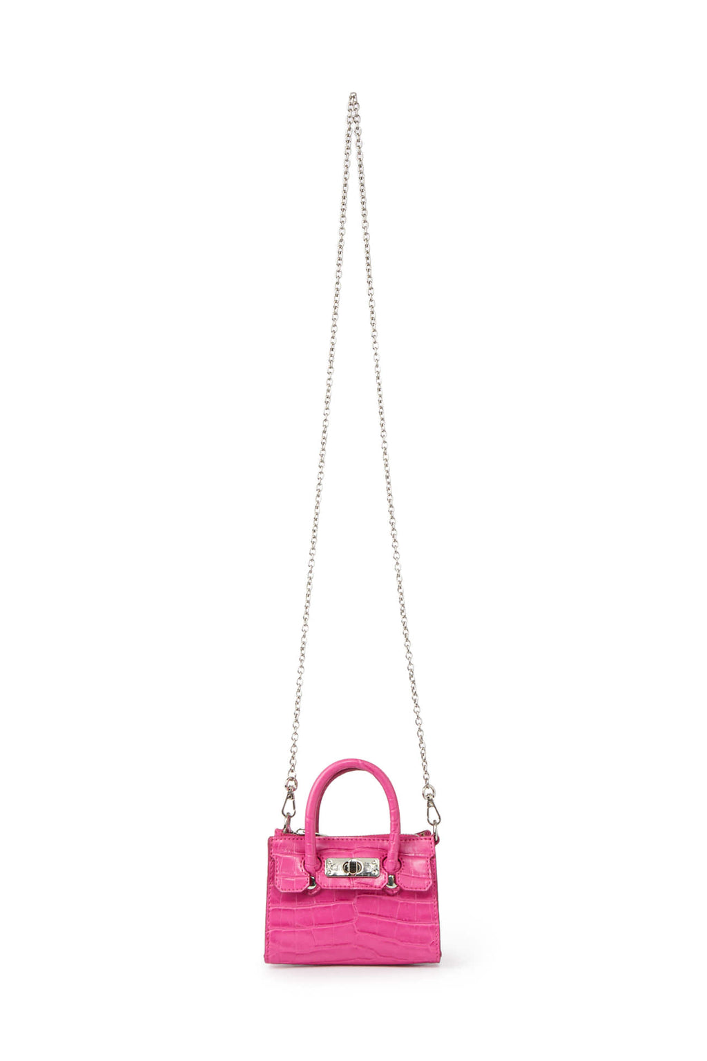 Deinet - Crocodile Pattern Chain Mini Bag (Hot Pink) product image 1 | TRAB K-Fashion Australia