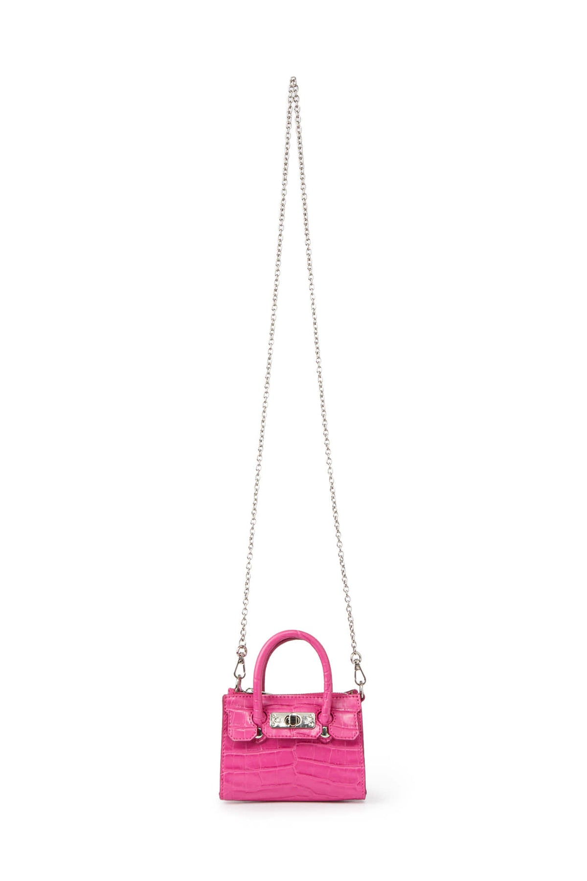 Deinet - Crocodile Pattern Chain Mini Bag (Hot Pink) product image 1 | TRAB K-Fashion Australia