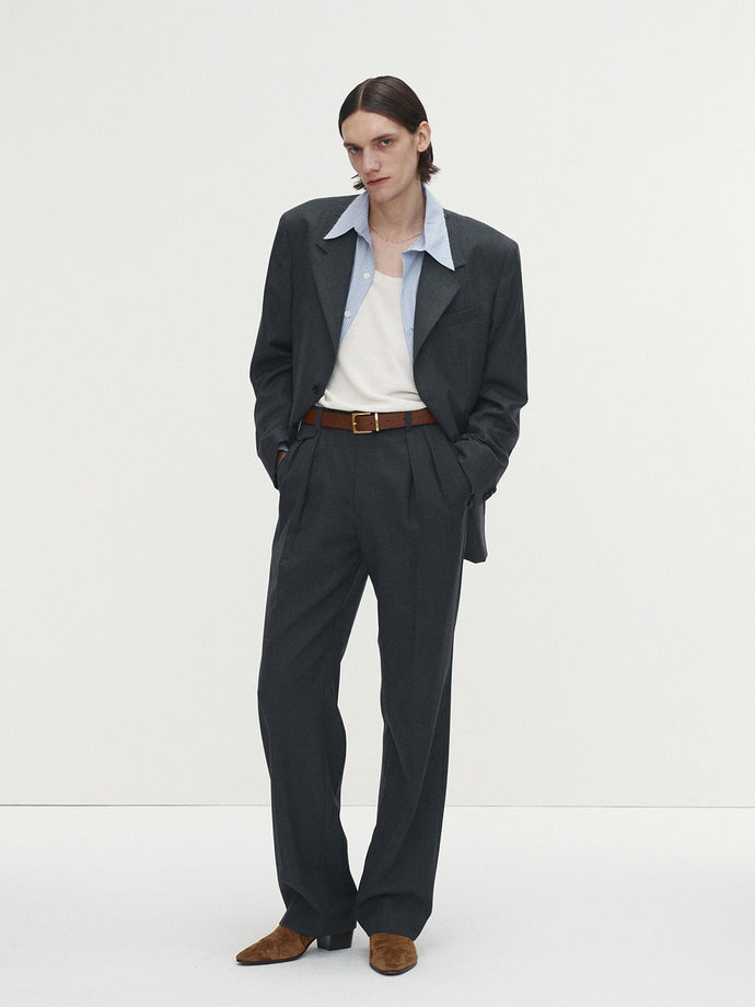 Tonywack - Virgin Wool Relaxed Tailored Jacket (Grey) product image 4 | TRAB K-Fashion Australia