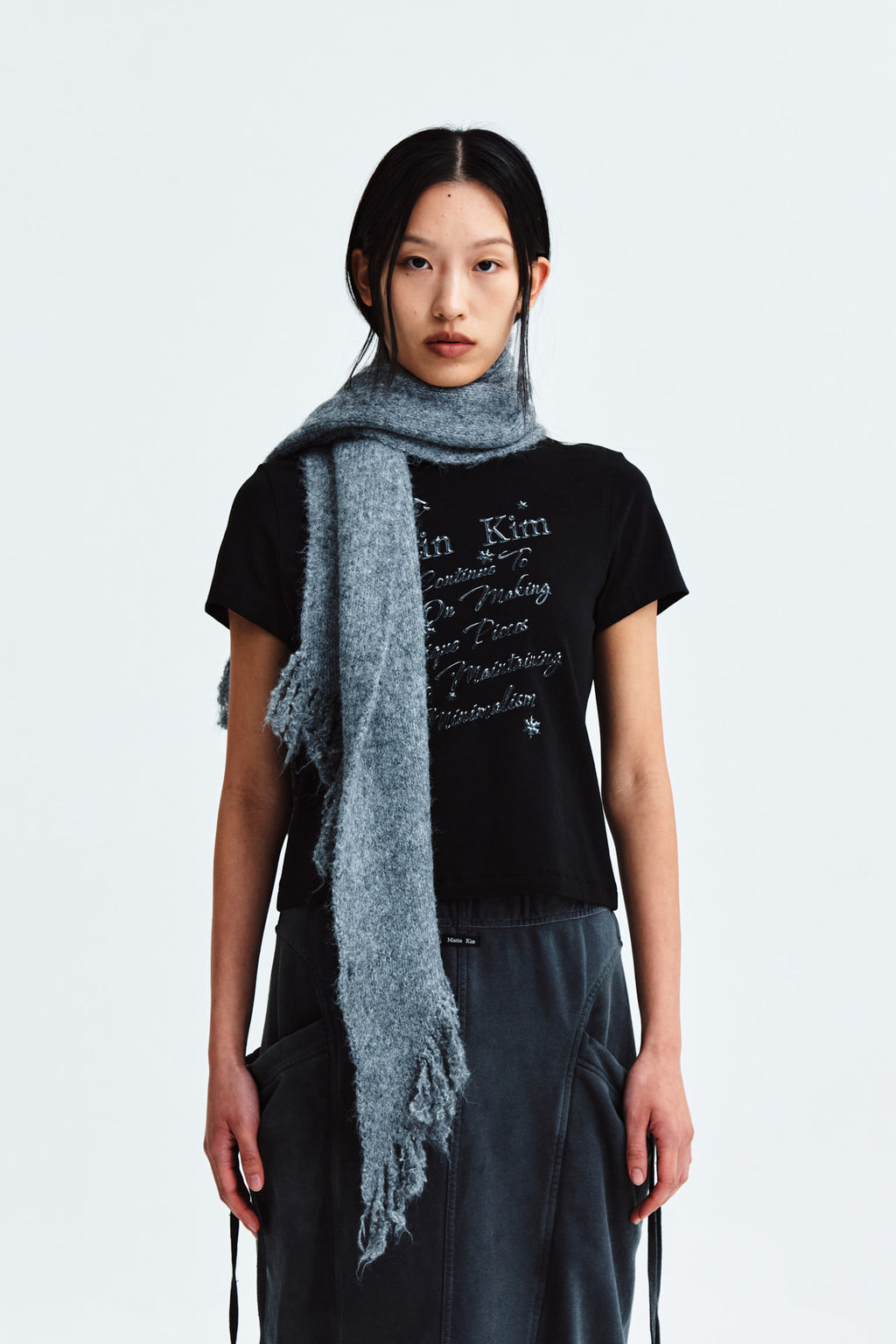 Matin Kim - Glow Printing Crop Top (Black) product image 11 | TRAB K-Fashion Australia