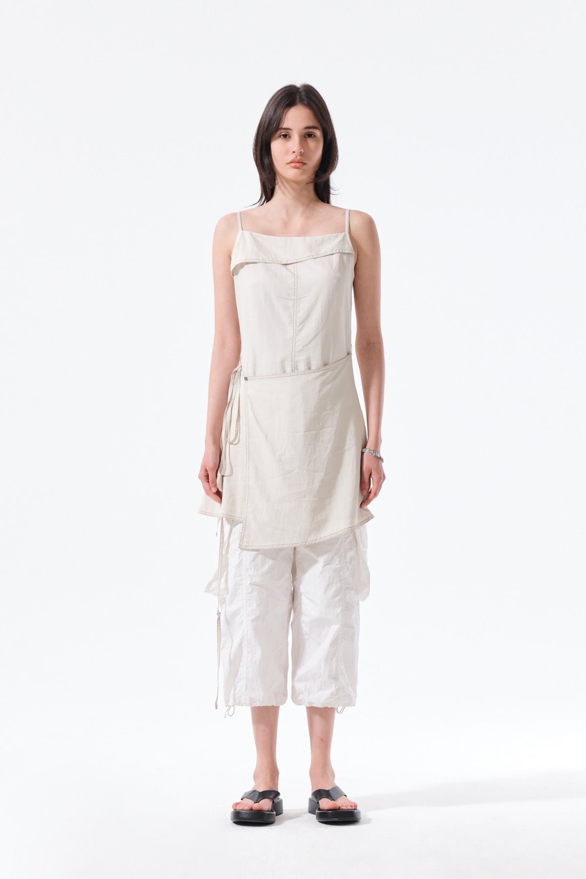 Matin Kim - Sleeveless Wrap Dress (Cream) product image 10 | TRAB K-Fashion Australia