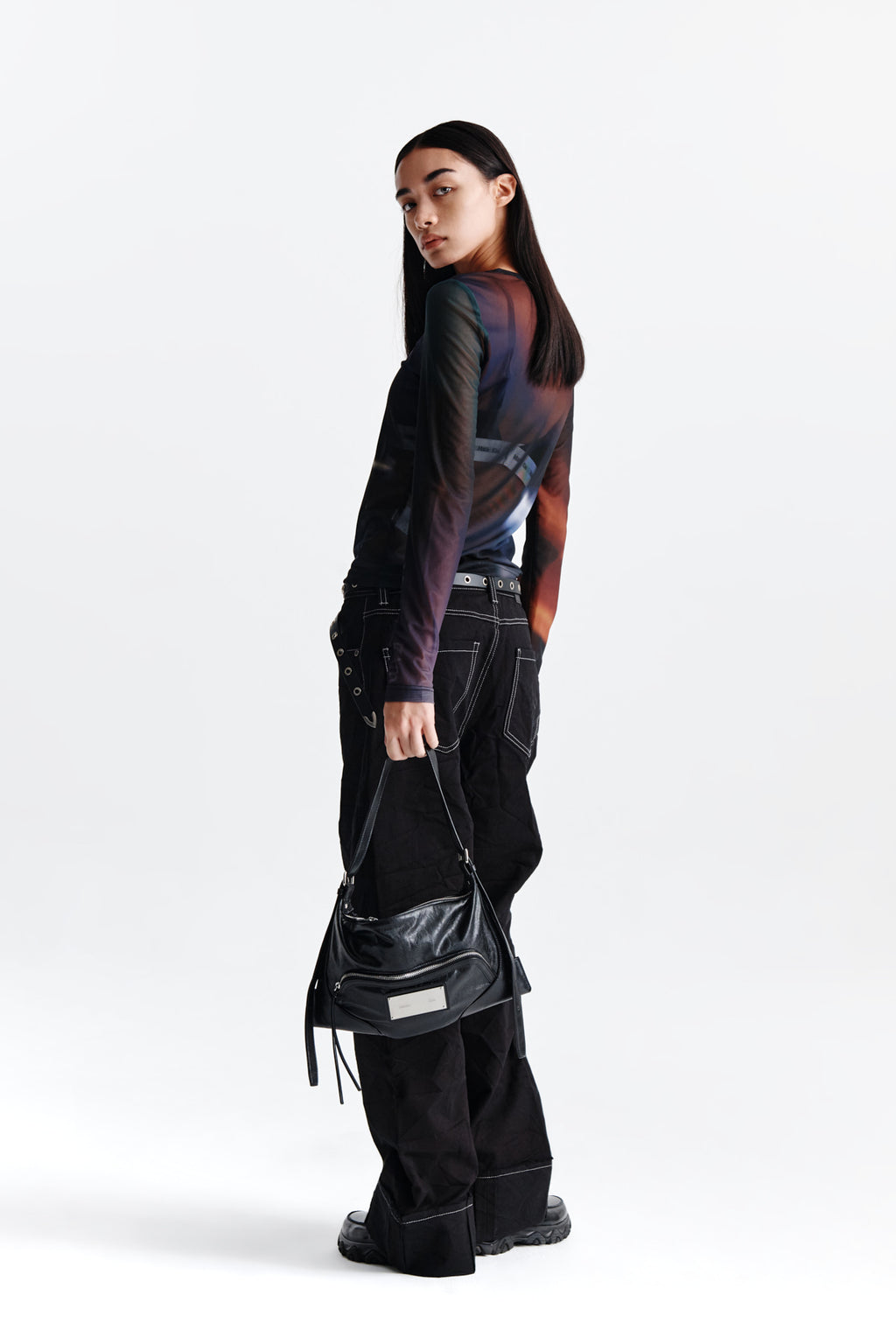 Matin Kim - [Pre-Order – Ships August 25] Flash Printed Mesh Top (Navy) product image 9 | TRAB K-Fashion Australia