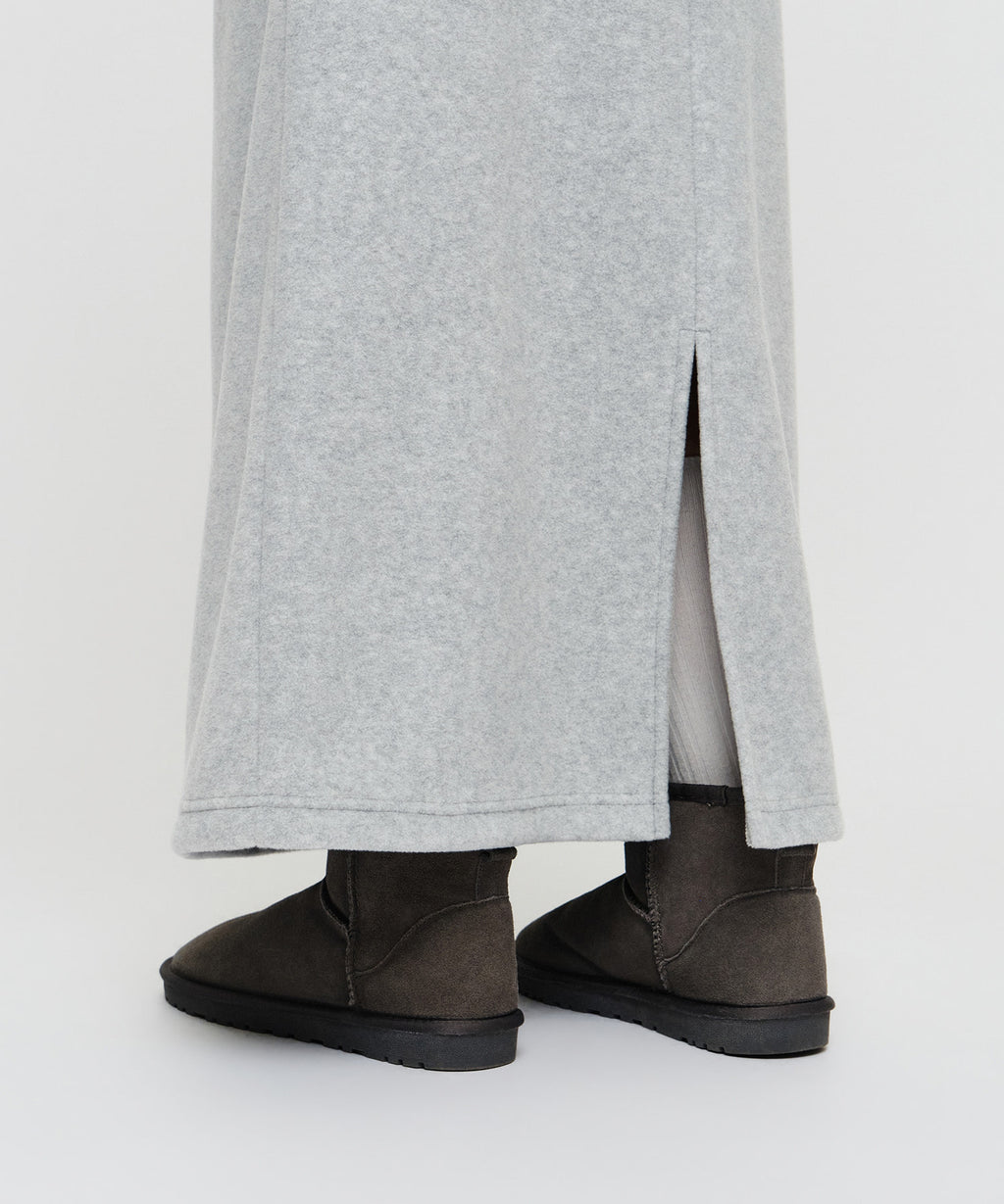 Marithe & Francois Girbaud - Classic Logo Long Fleece Skirt (Heather Gray) product image 2 | TRAB K-Fashion Australia