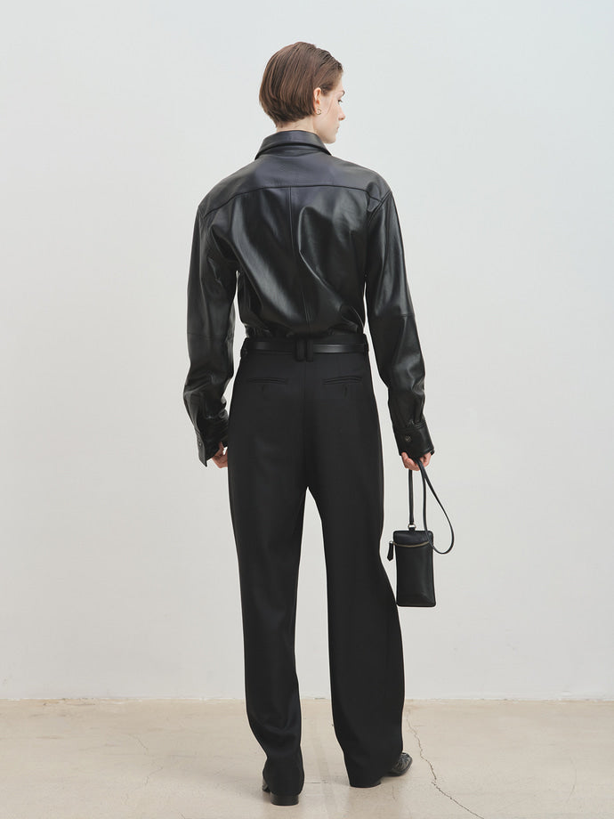 Tonywack - Pleated Wool Tailored Pants (Black) product image 6 | TRAB K-Fashion Australia