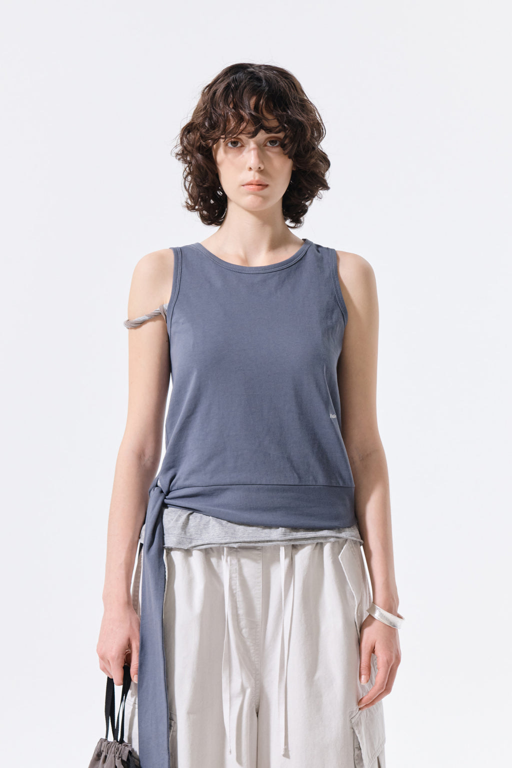 Matin Kim - Hem Tie Detail Sleeveless Top (Charcoal) product image 13 | TRAB K-Fashion Australia