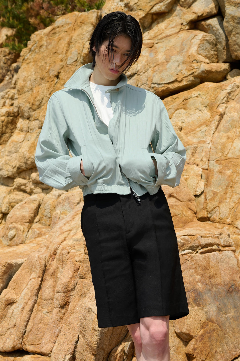 STU - Pleats Swing Jacket (Pale Mint) product image 3 | TRAB K-Fashion Australia