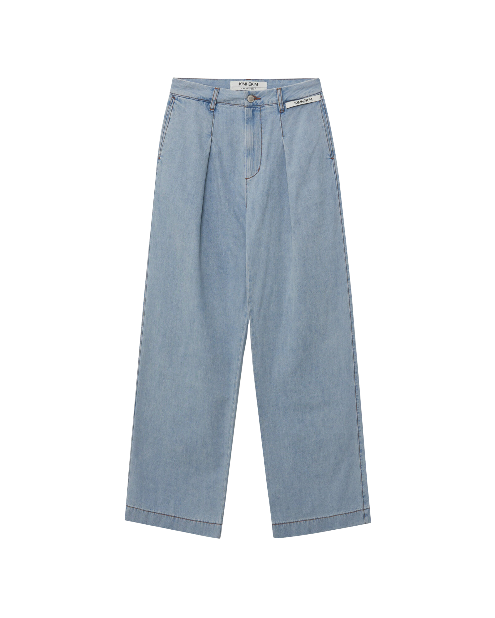 Kimhe Kim - Summer Pleated Wide Jeans (Sky Blue) product image 6 | TRAB K-Fashion Australia