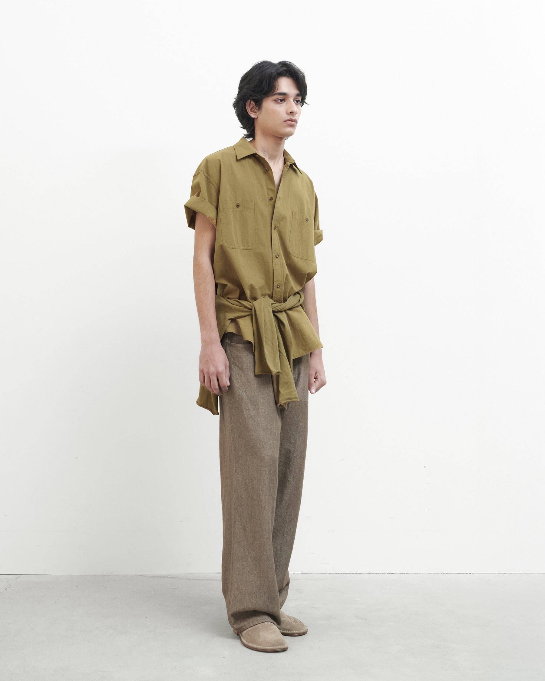 Brownyard - Half Work Shirt (Khaki) product image 2 | TRAB K-Fashion Australia