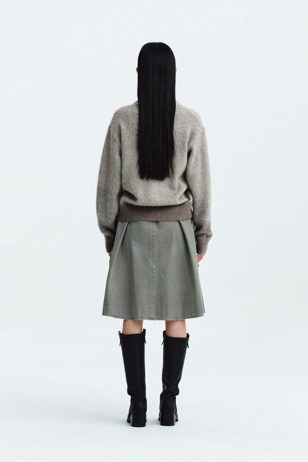 Matin Kim - Big Pocket Cargo Midi Skirt (Khaki) product image 7 | TRAB K-Fashion Australia