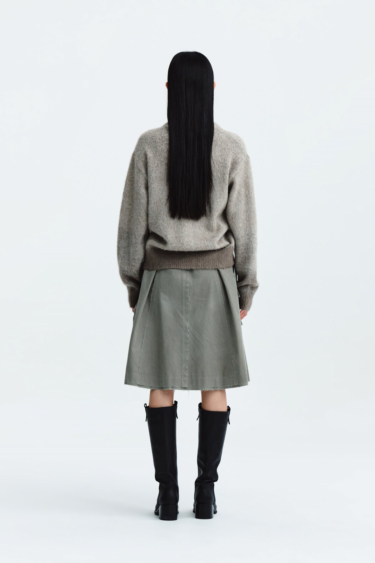 Matin Kim - Big Pocket Cargo Midi Skirt (Khaki) product image 7 | TRAB K-Fashion Australia