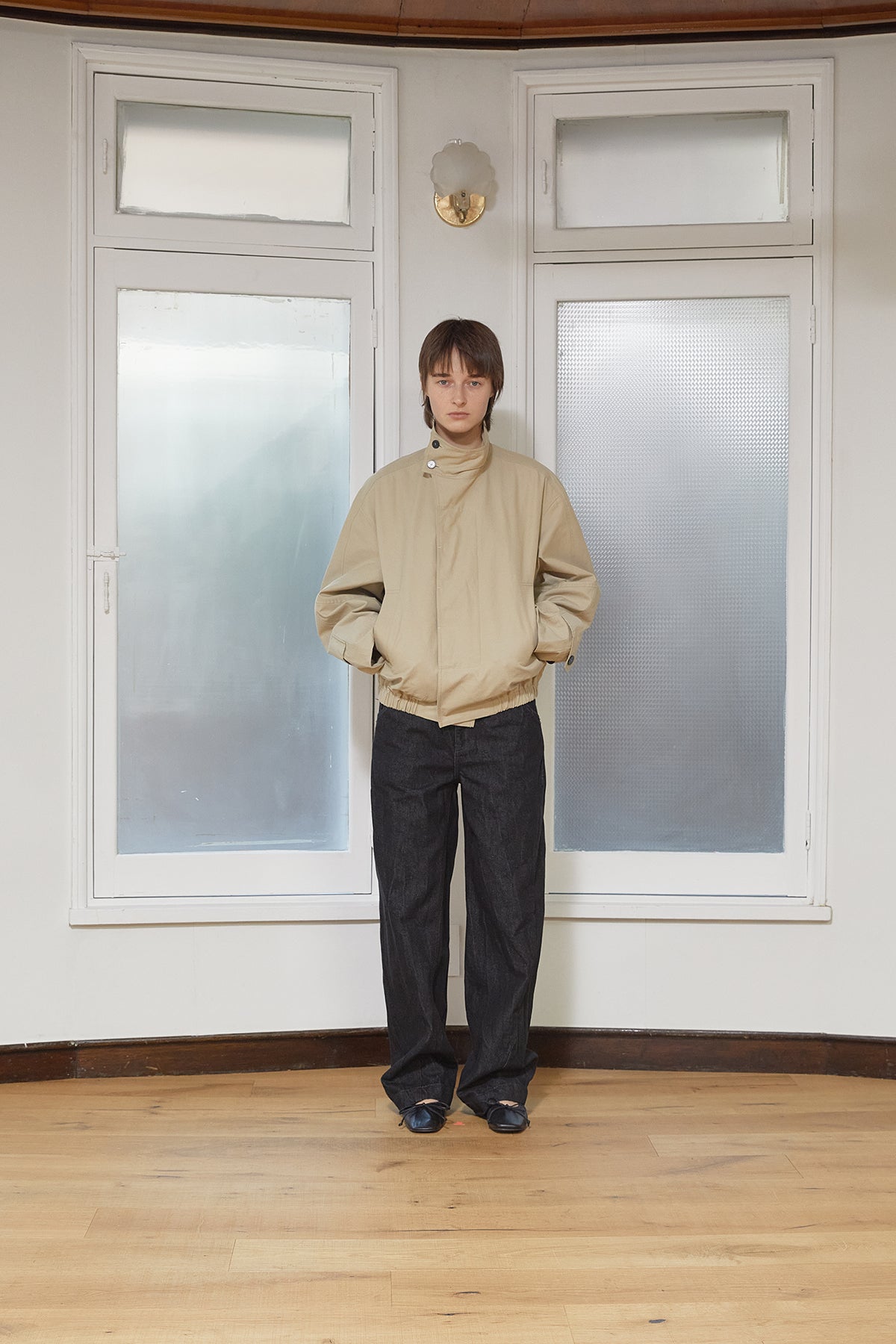 Matin Kim - Trench Bomber Jumper (Beige) product image 7 | TRAB K-Fashion Australia