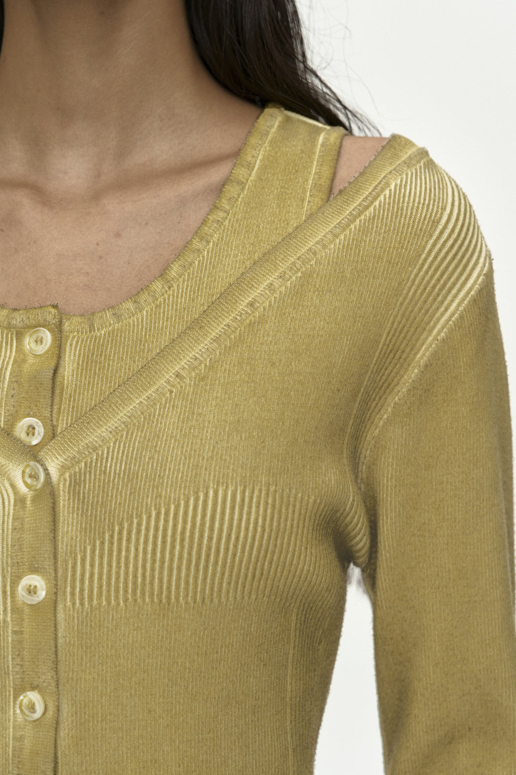 Andersson Bell - Vintage-Dye Layered Knit Cardigan (Marigold) product image 5 | TRAB K-Fashion Australia