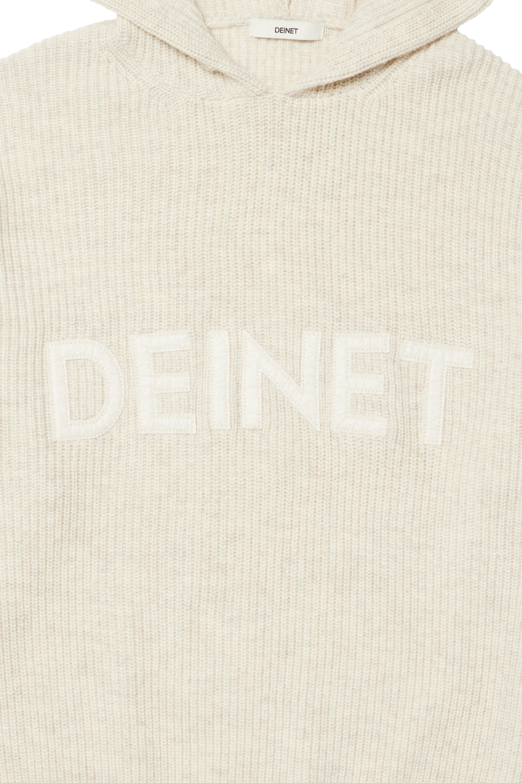 Deinet - Basic Logo Knit Hoodie (Oatmeal) product image 4 | TRAB K-Fashion Australia