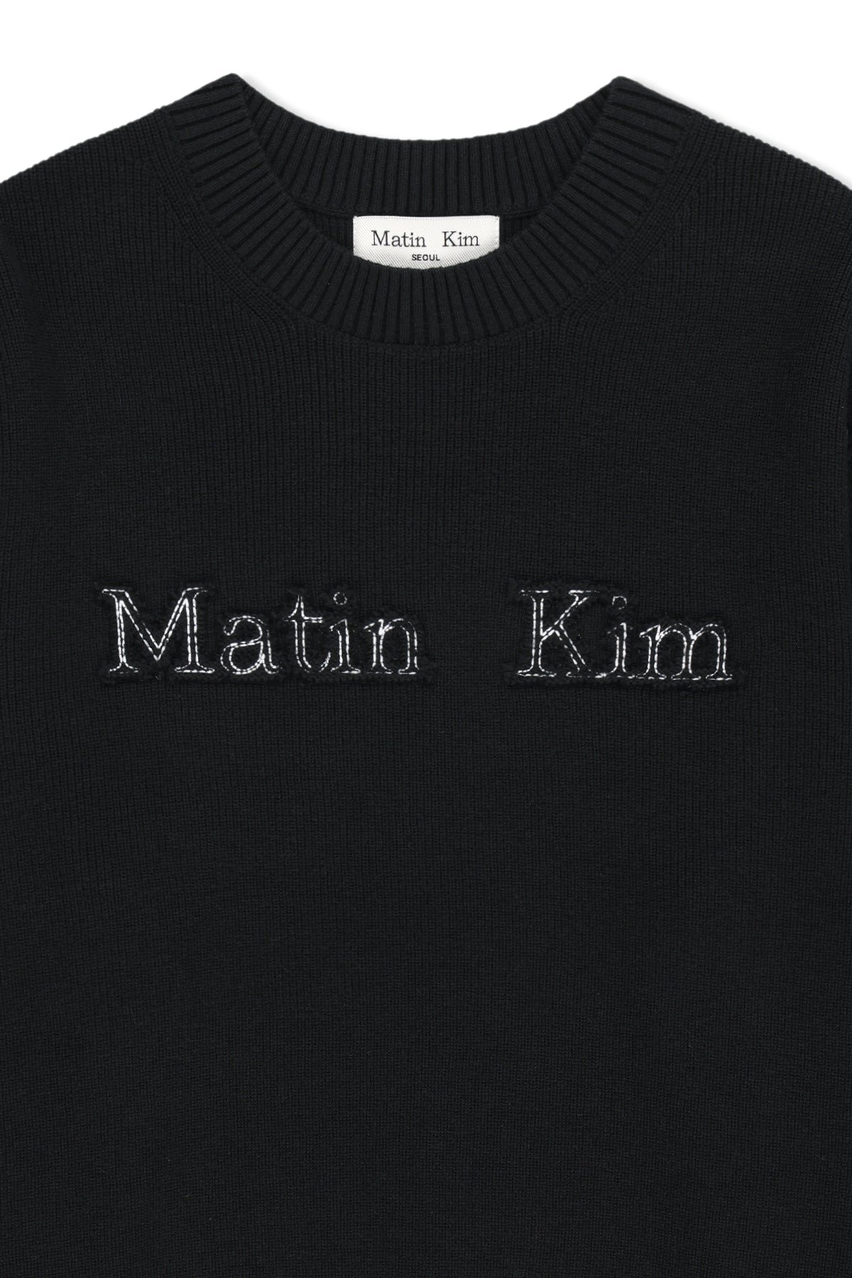 Matin Kim - Matin Applique Logo Knit Pullover (Black) product image 4 | TRAB K-Fashion Australia