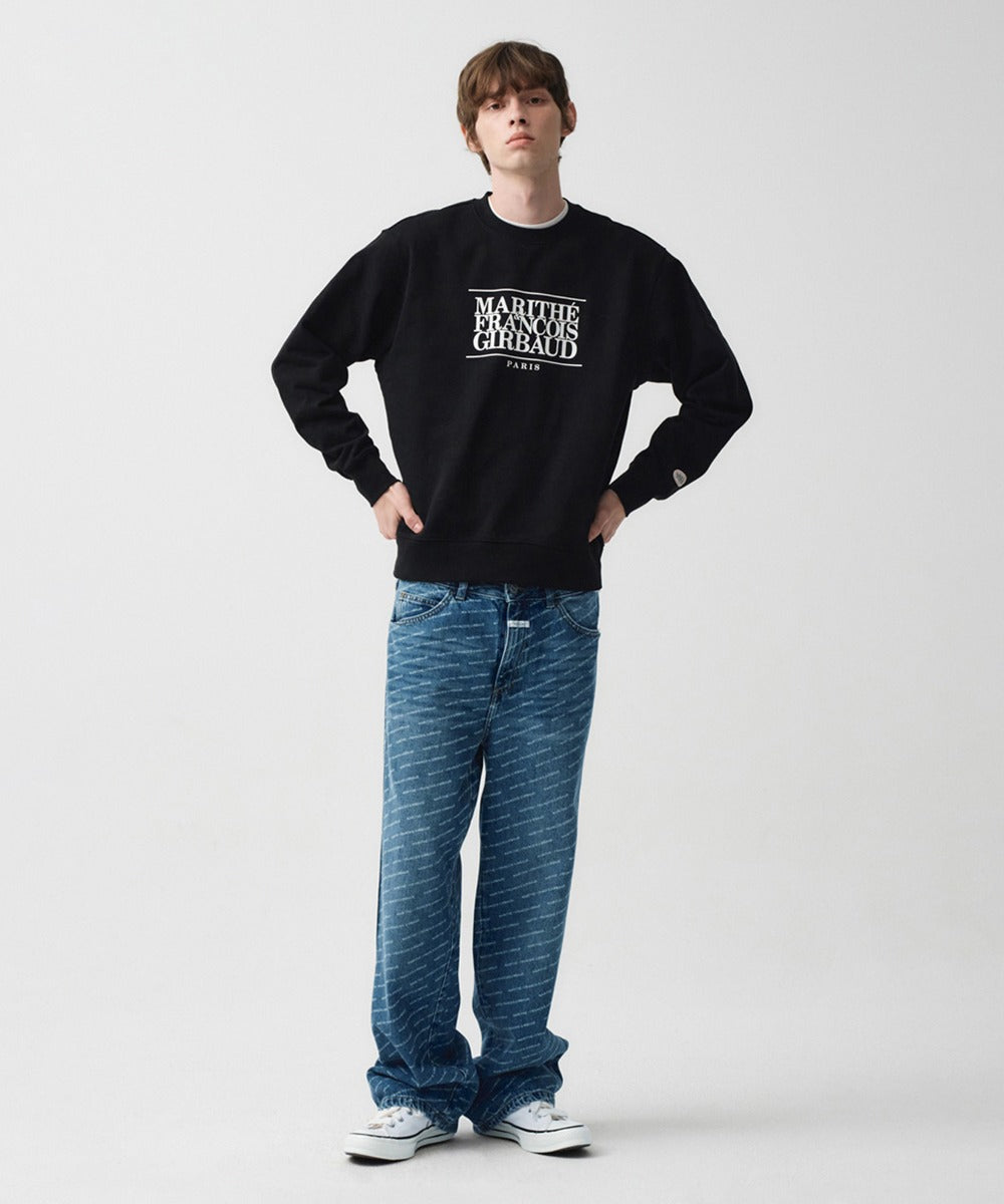 Marithe & Francois Girbaud - Wide Printing Denim Pants (Blue) product image 1 | TRAB K-Fashion Australia
