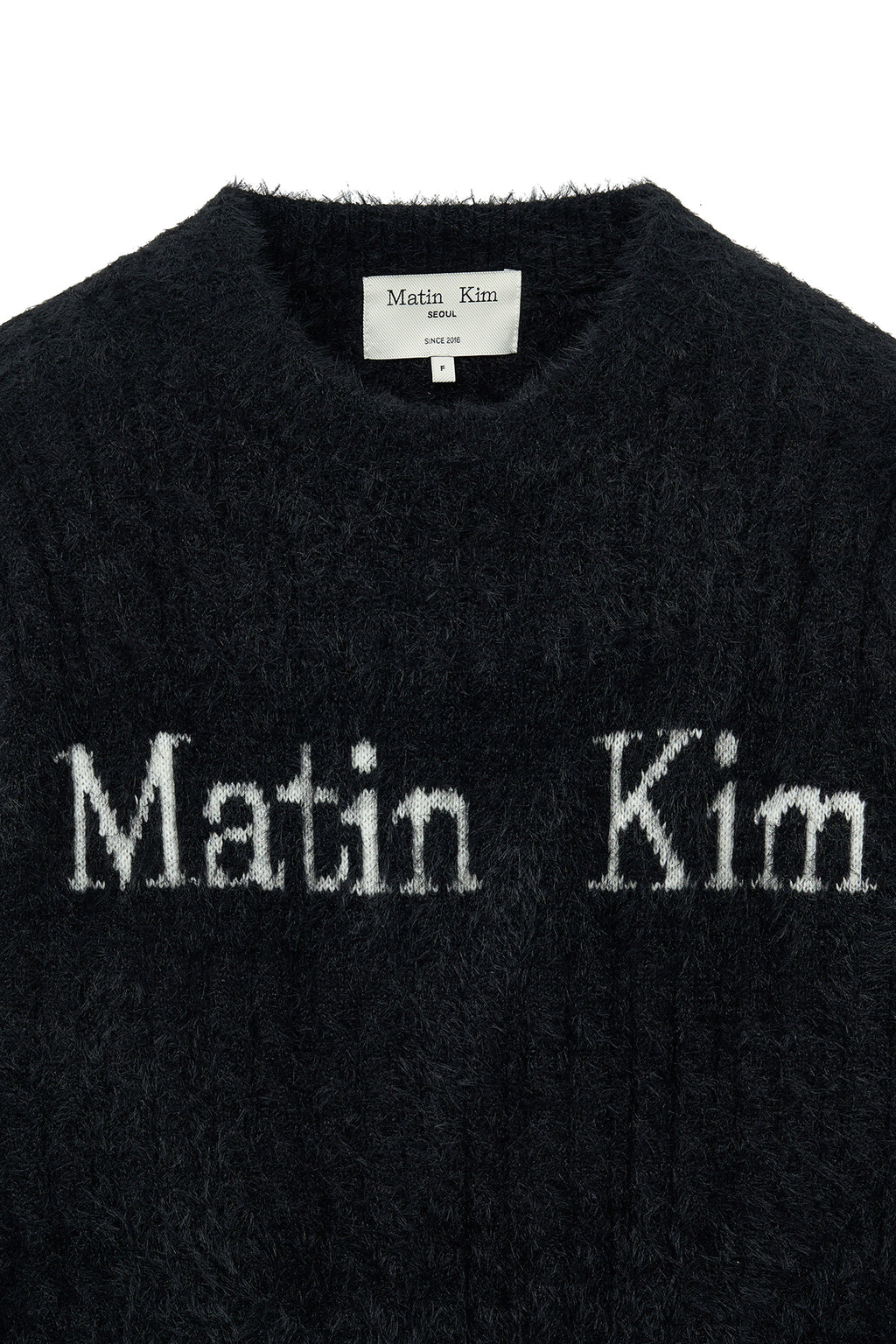 Matin Kim - Hairy Cable Knit Pullover (Black) product image 4 | TRAB K-Fashion Australia