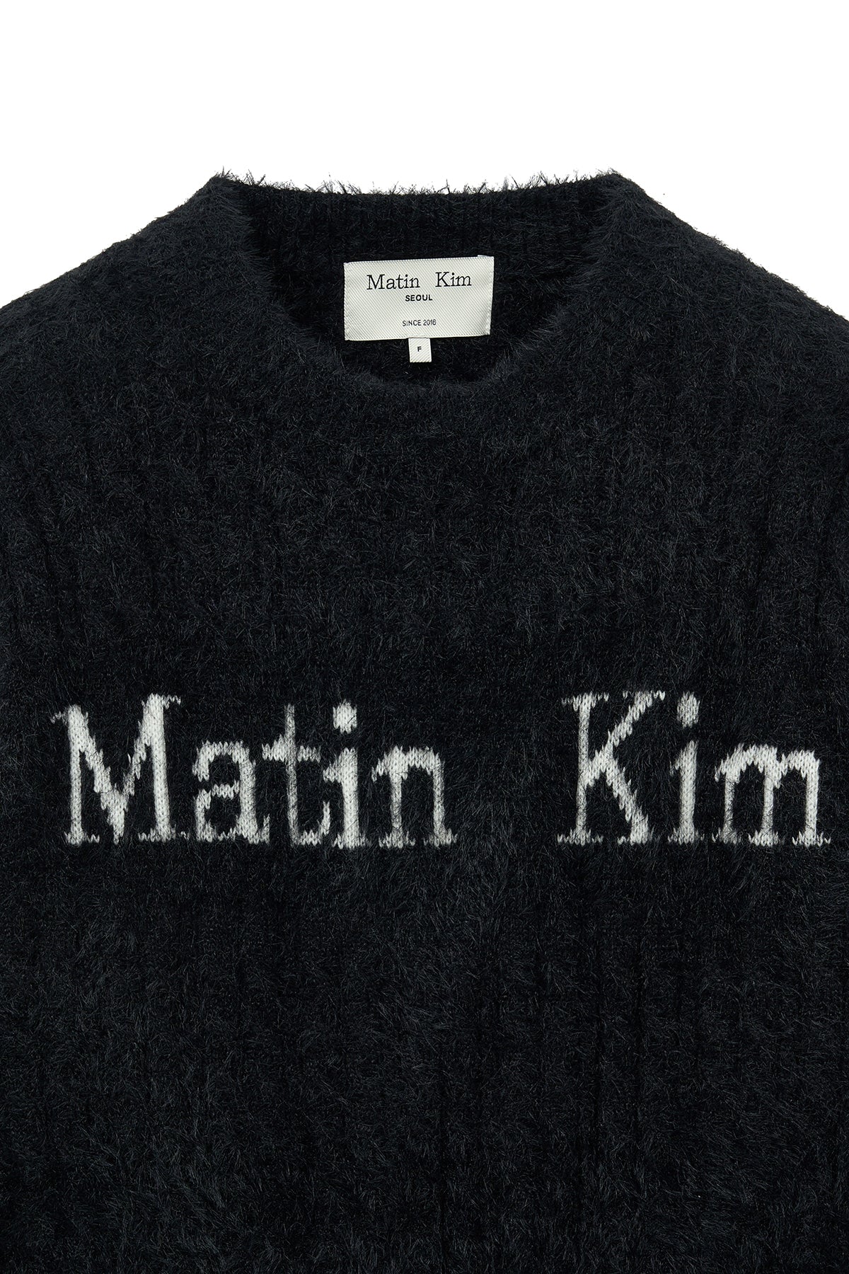 Matin Kim - Hairy Cable Knit Pullover (Black) product image 4 | TRAB K-Fashion Australia