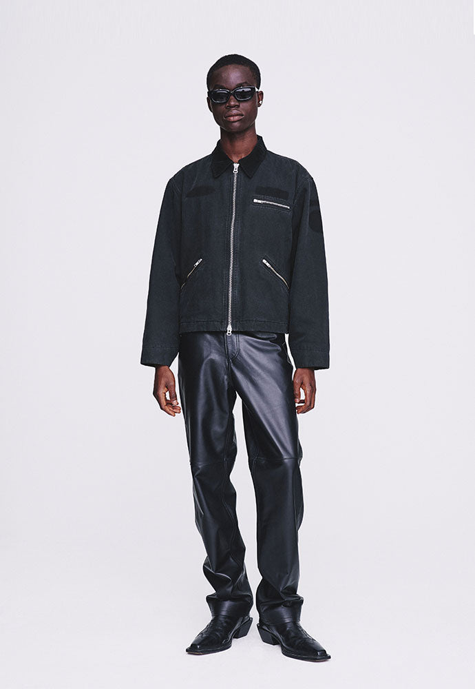 Tonywack - Patch Work Fade-Effect Work Jacket Stone Washed (Faded Black) product image 1 | TRAB K-Fashion Australia