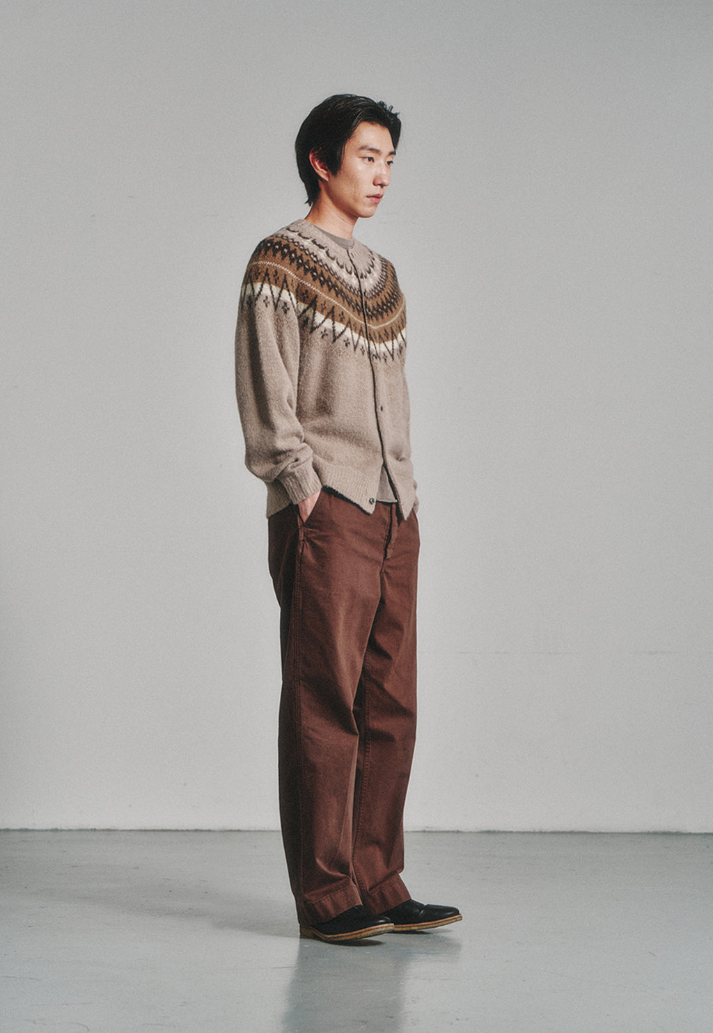 Art if acts - Fair Isle Mohair Cardigan (Wood) product image 3 | TRAB K-Fashion Australia