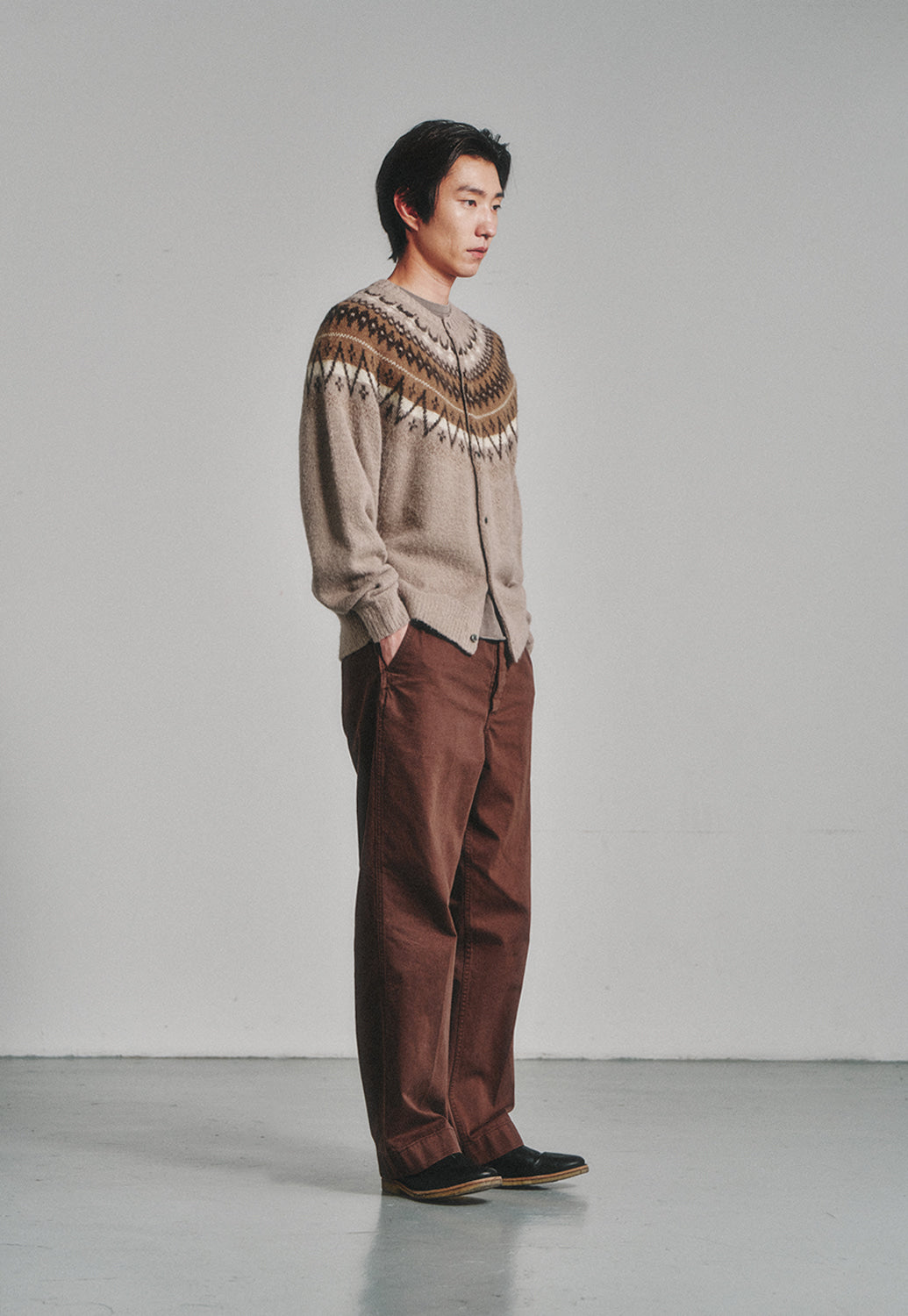 Art if acts - Fair Isle Mohair Cardigan (Wood) product image 3 | TRAB K-Fashion Australia