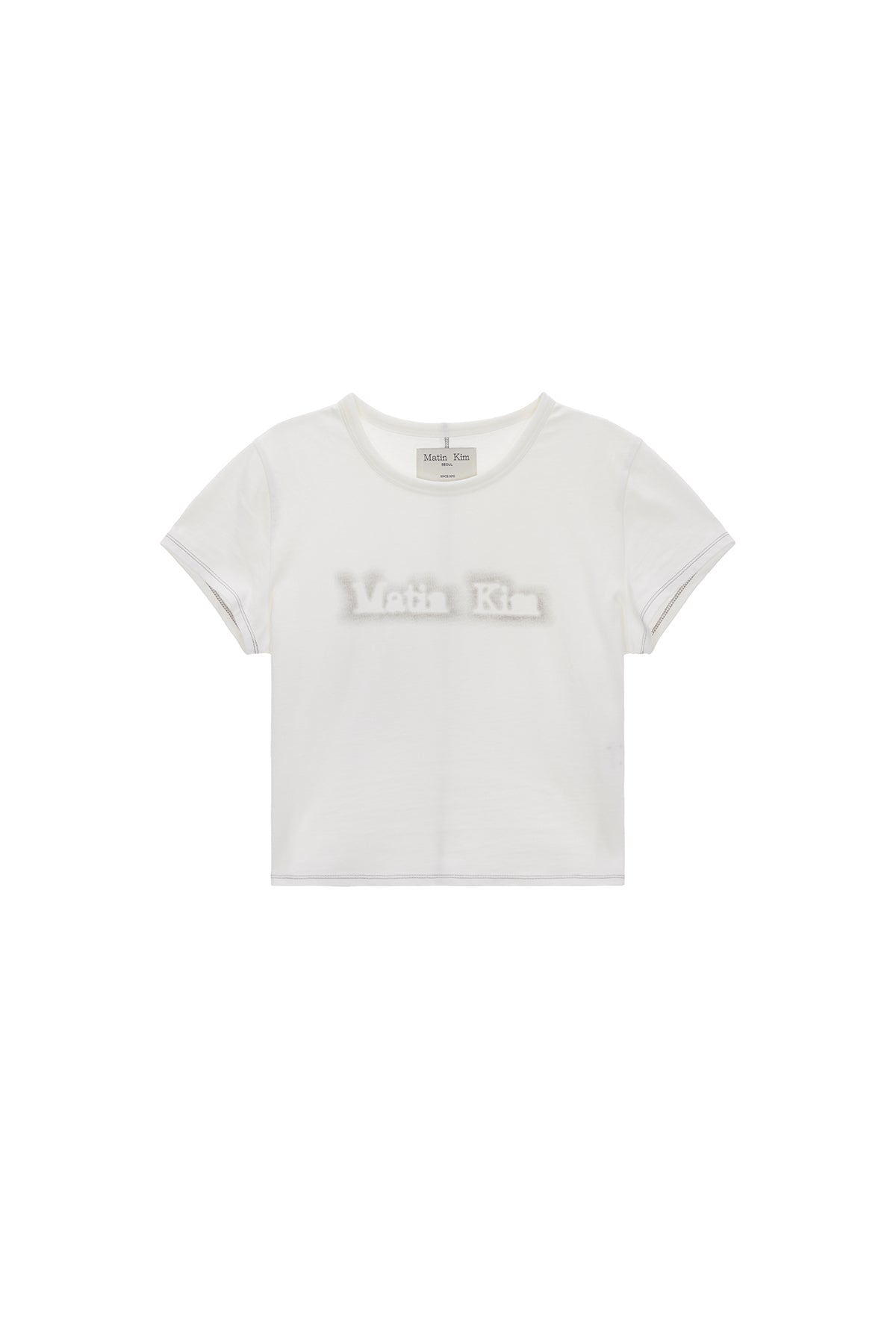 Matin Kim - Matin Shade Logo Crop Top (White) product image 1 | TRAB K-Fashion Australia