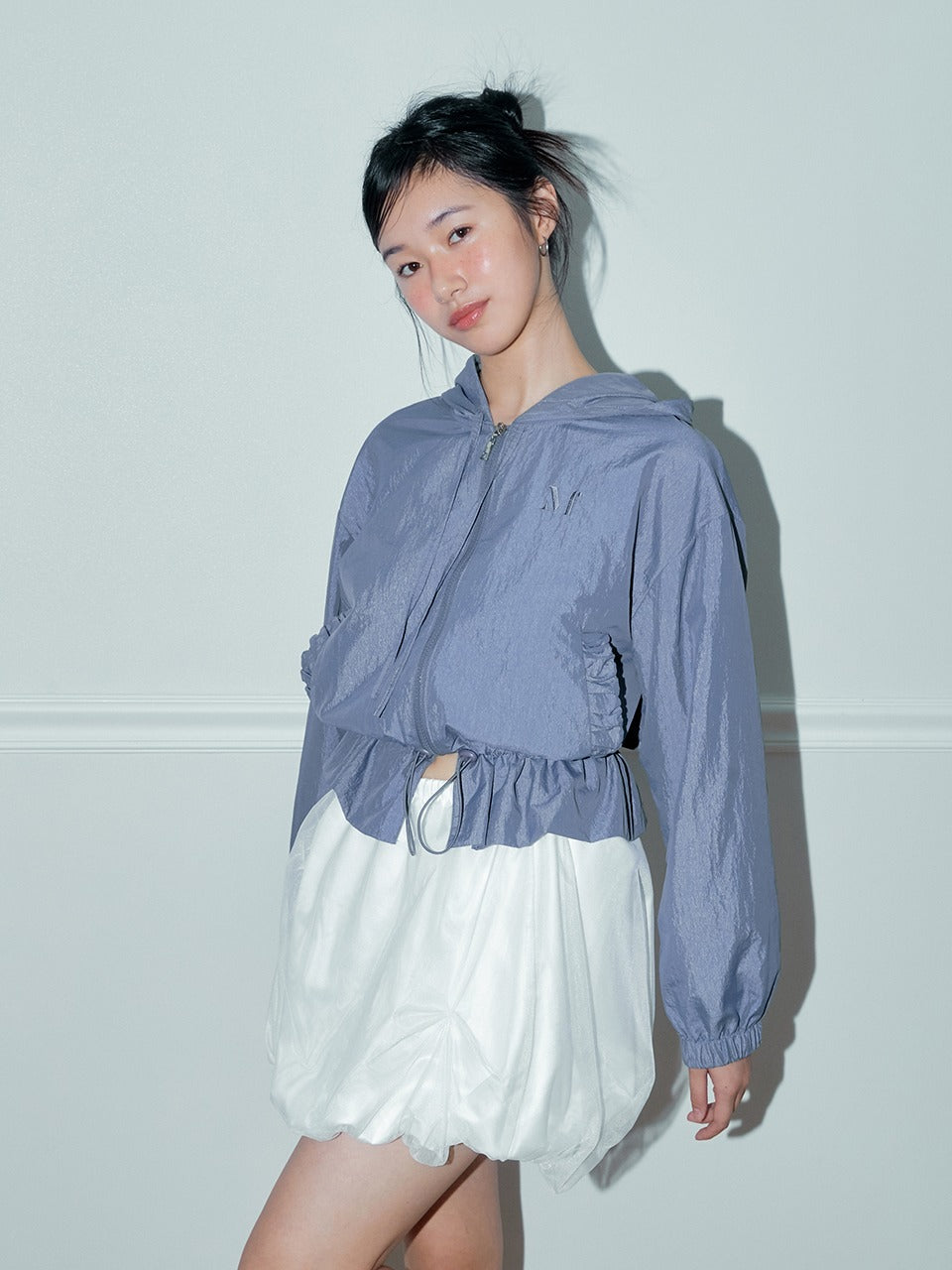 Margarin Fingers - Peplum Glossy Jumper (Dark Grey) product image 1 | TRAB K-Fashion Australia