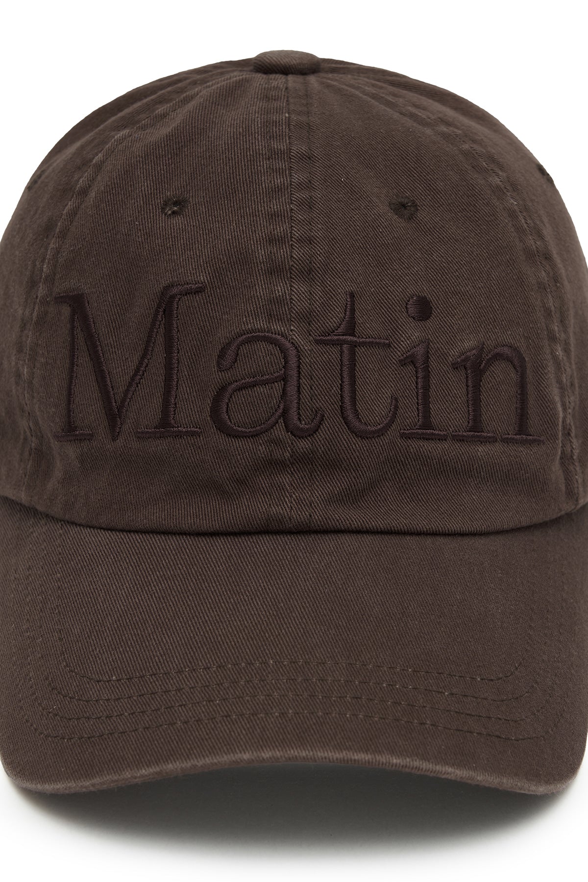Matin Kim - Matin Logo Washed Ball Cap (Brown) product image 3 | TRAB K-Fashion Australia