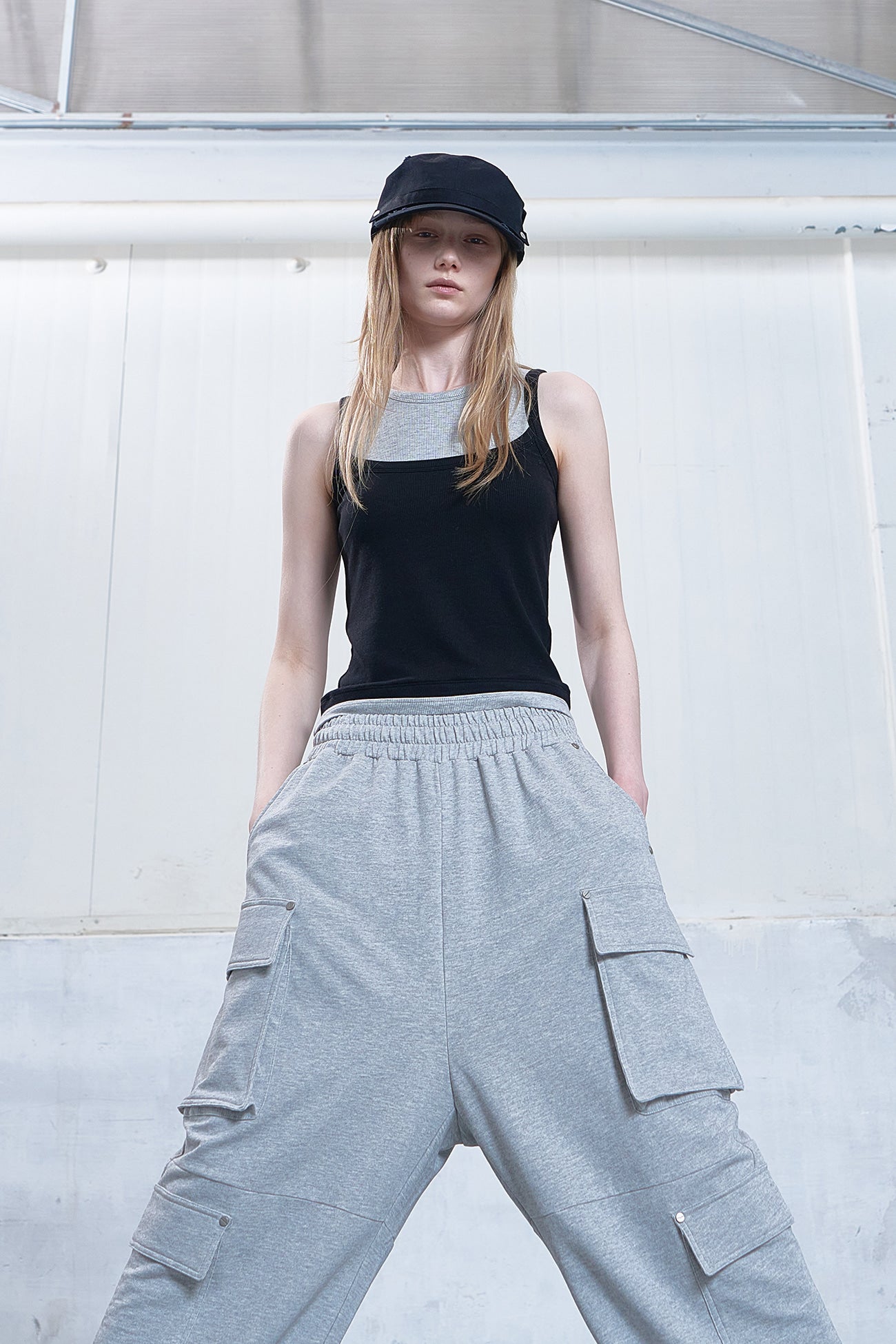 Deinet - Utility Cargo Sweat Pants (Melange Grey) product image 5 | TRAB K-Fashion Australia