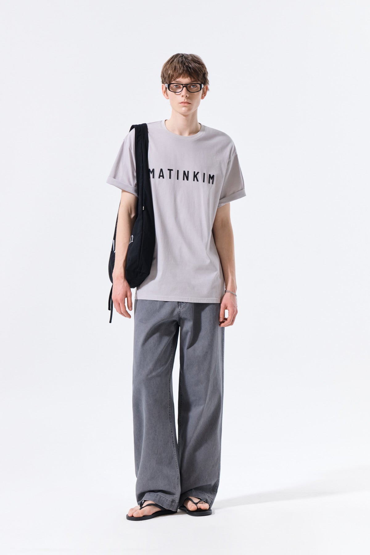 Matin Kim - Side Tab Washed Cotton Pants (Charcoal) product image 9 | TRAB K-Fashion Australia