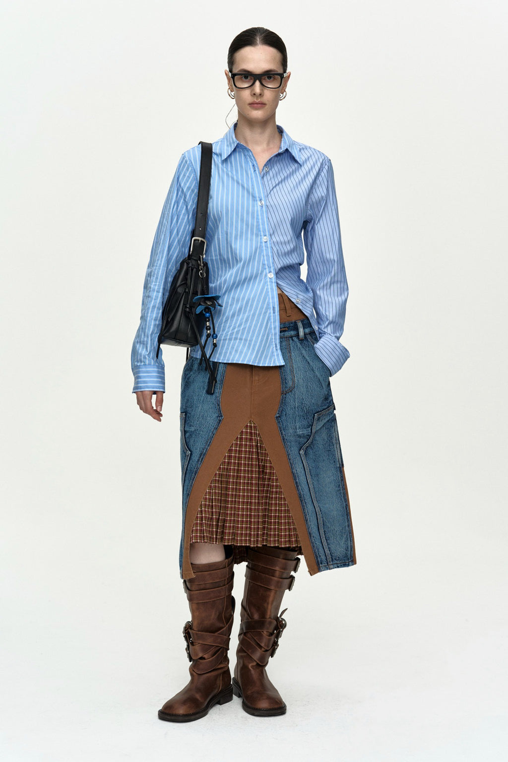 Andersson Bell - Breeze Striped Twist-Tuck Shirt (Blue) product image 1 | TRAB K-Fashion Australia