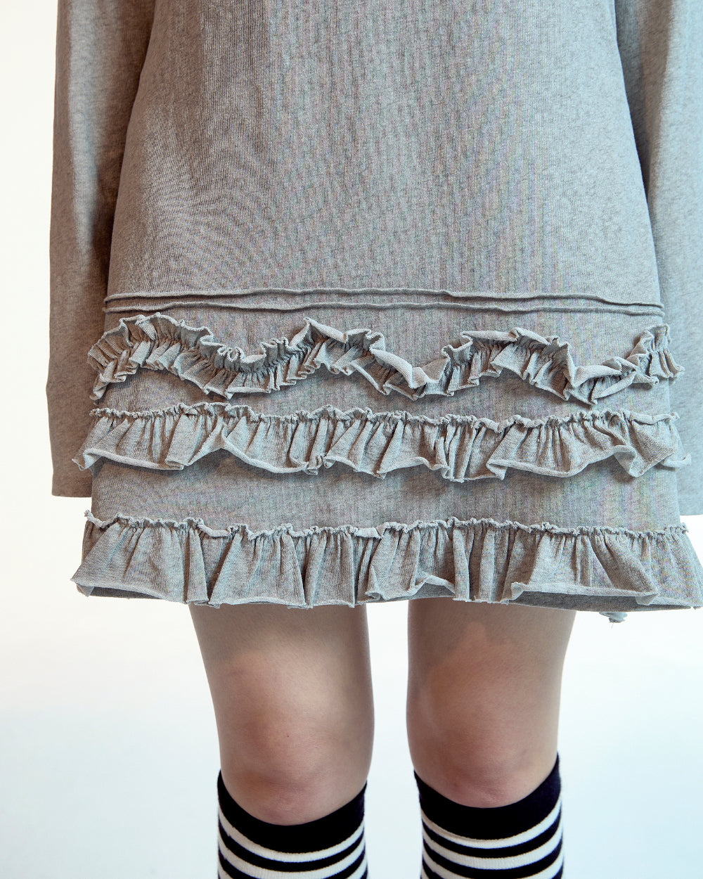 Coyseio - Bottom Multiple Frill Dress (Light Grey) product image 14 | TRAB K-Fashion Australia
