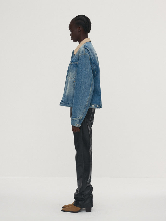 Tonywack - Corduroy Collar Denim Work Jacket (Washed Blue) product image 2 | TRAB K-Fashion Australia