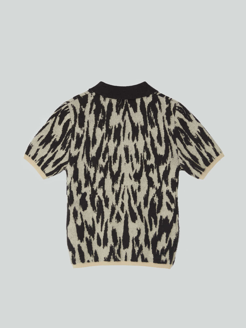 Recto - Leopard Jacquard Polo Knit Top (Dark Brown) product image 11 | TRAB K-Fashion Australia
