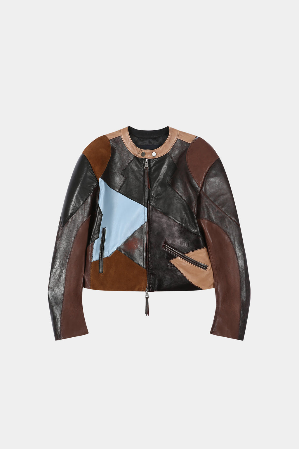 Andersson Bell - Leather Patchwork Biker Jacket (Dark Brown) product image 11 | TRAB K-Fashion Australia