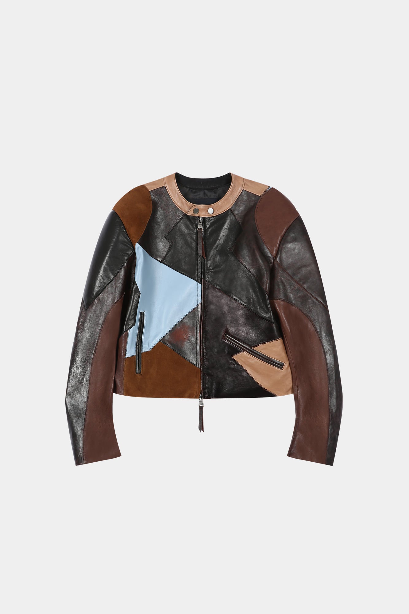 Andersson Bell - Leather Patchwork Biker Jacket (Dark Brown) product image 11 | TRAB K-Fashion Australia