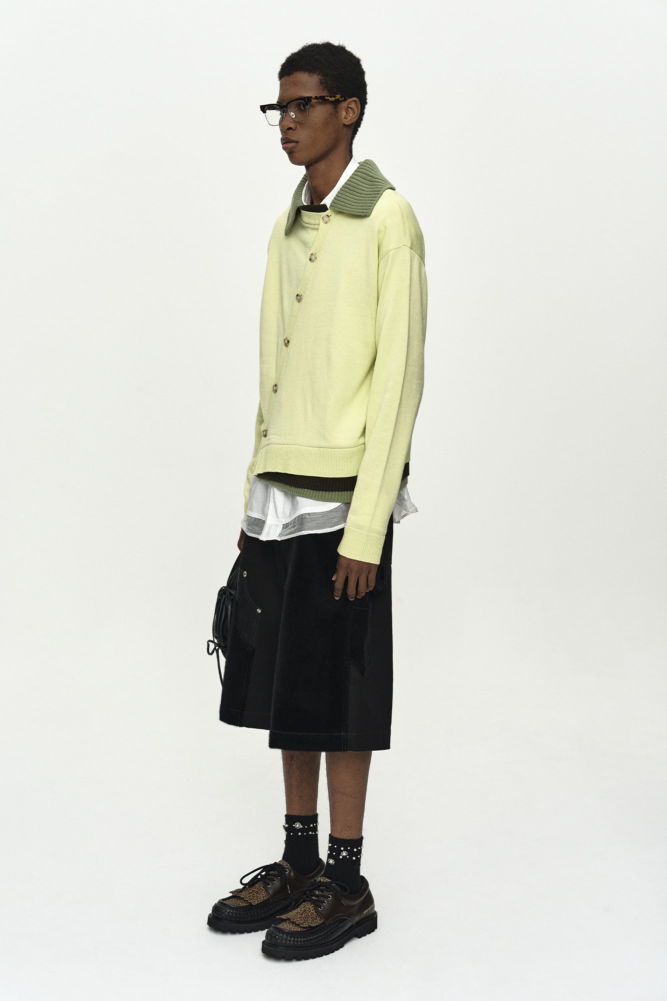 Andersson Bell - Layered Collar Cardigan (Lemon) | TRAB K-Fashion A