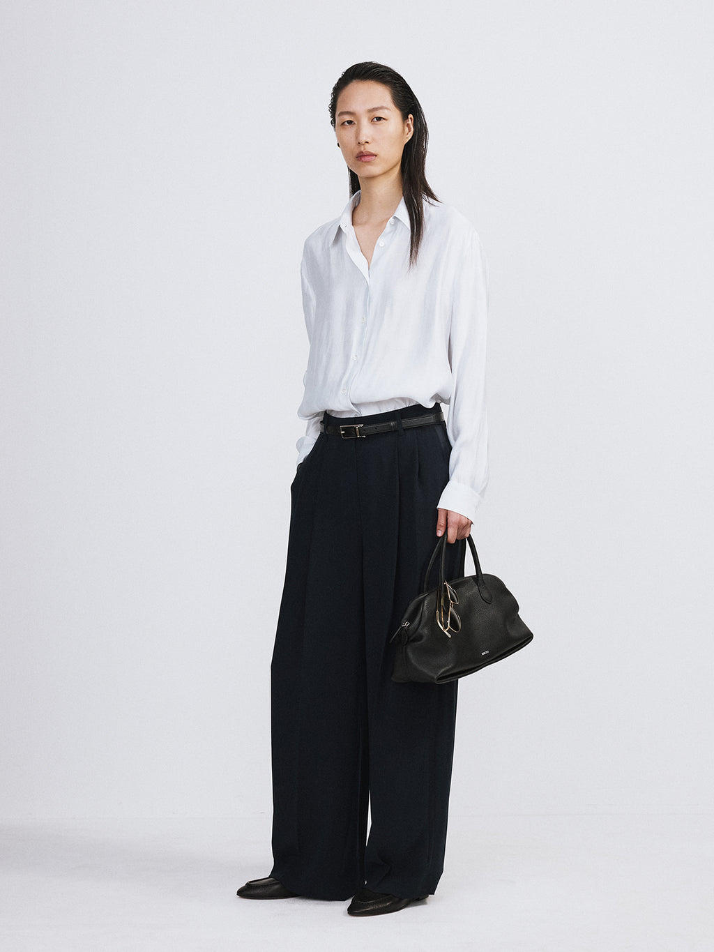 Recto - Oversized Sheer Shirt (White Grey) product image 2 | TRAB K-Fashion Australia