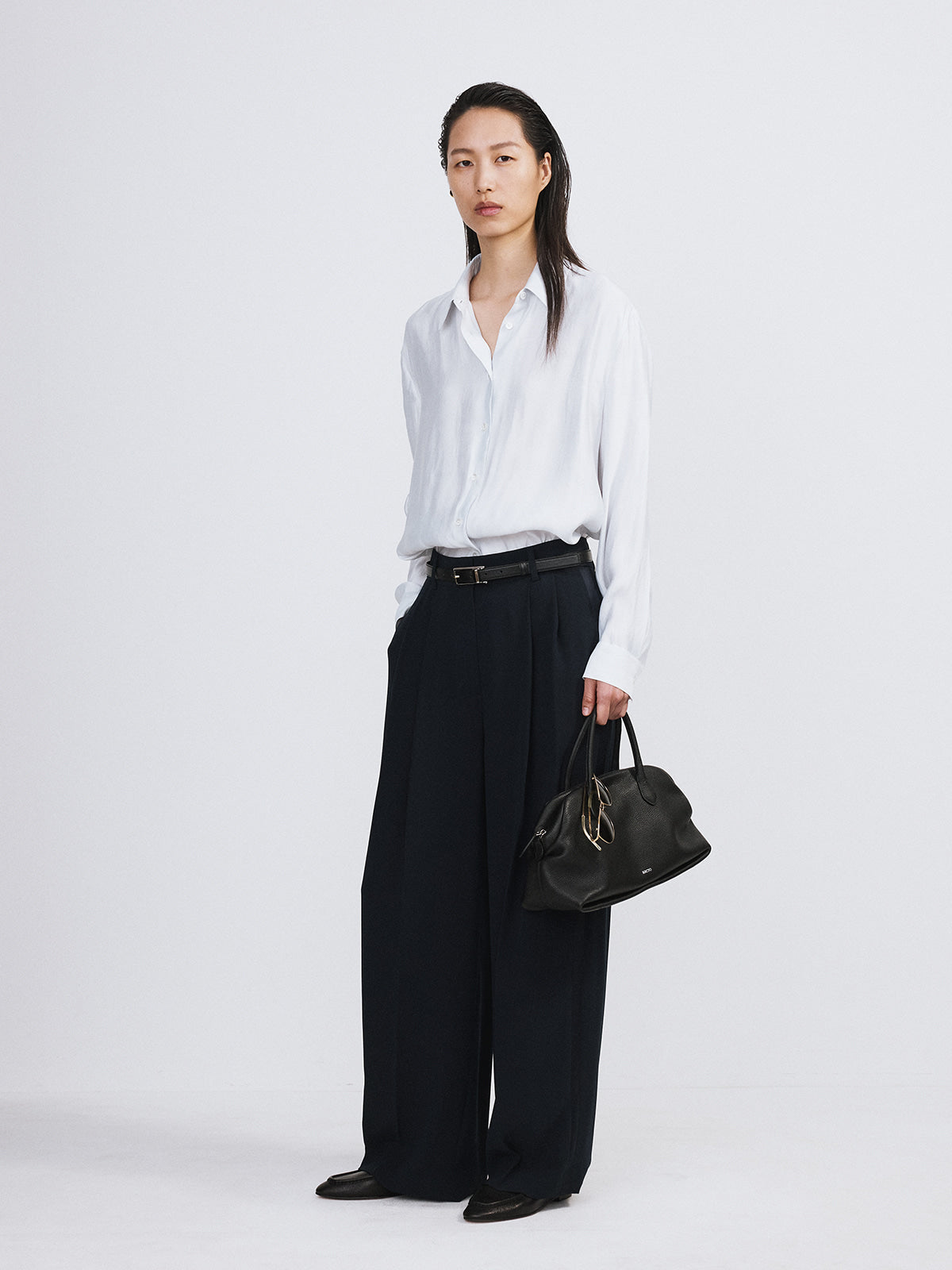 Recto - Oversized Sheer Shirt (White Grey) product image 2 | TRAB K-Fashion Australia