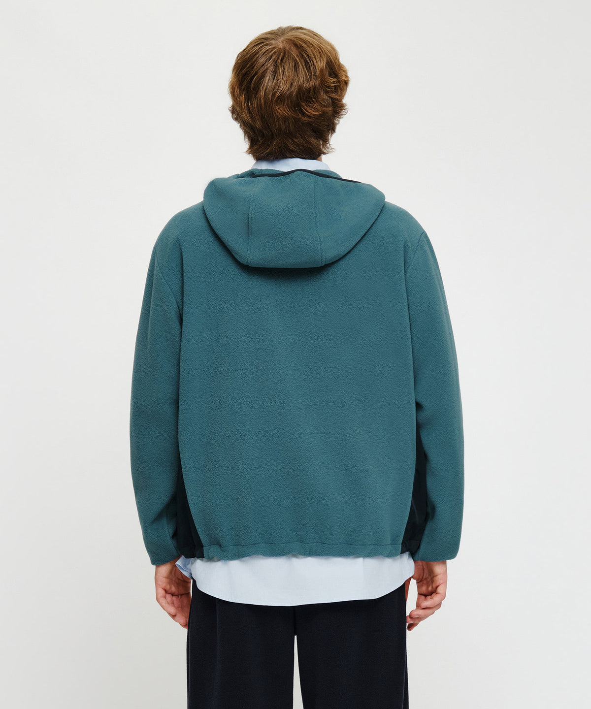 Marithe & Francois Girbaud - Small Classic Logo Fleece Hoodie Anorak (Teal) product image 3 | TRAB K-Fashion Australia