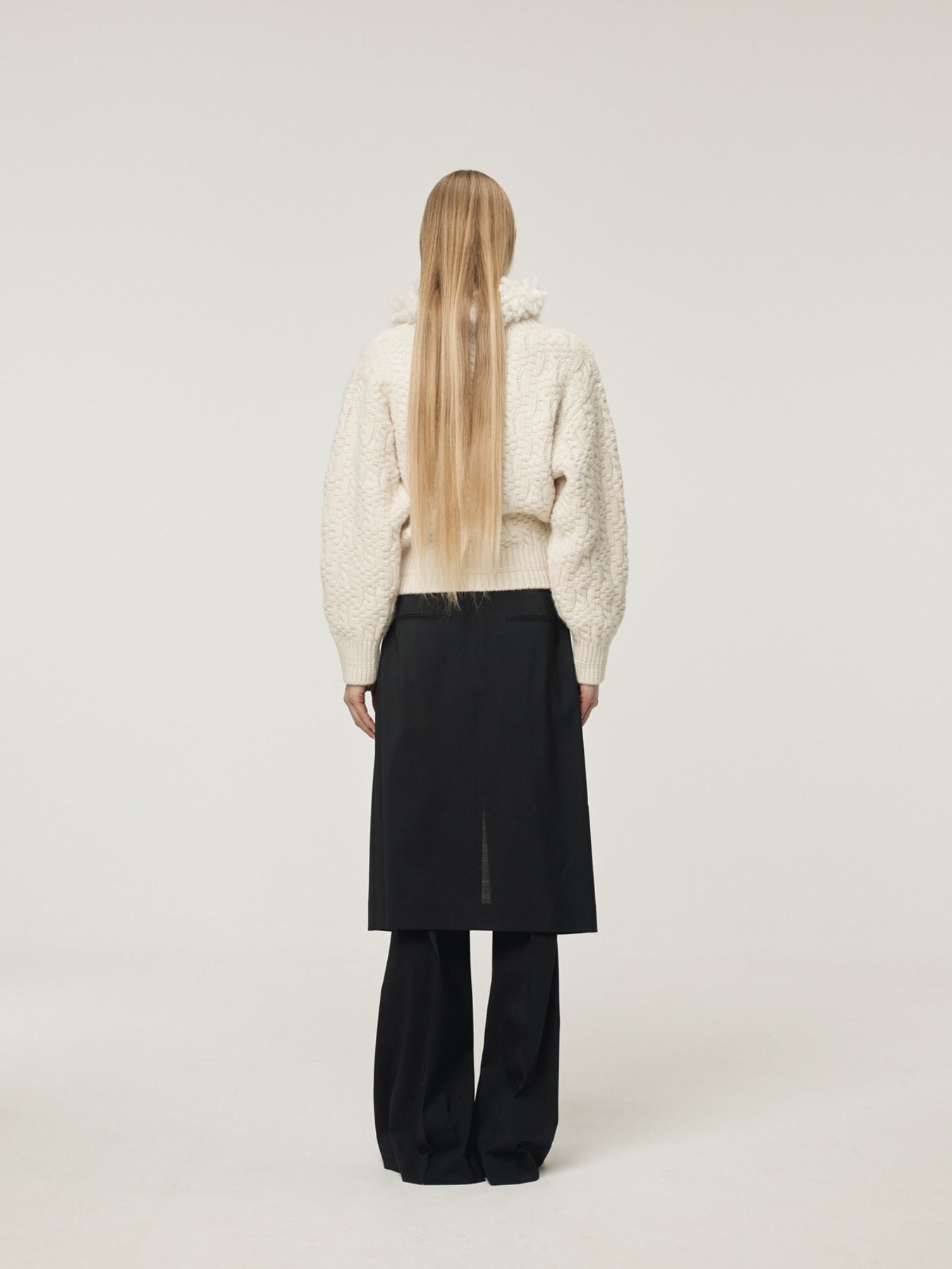 Recto - Fringe Muffler Knit Top (Cream) product image 3 | TRAB K-Fashion Australia